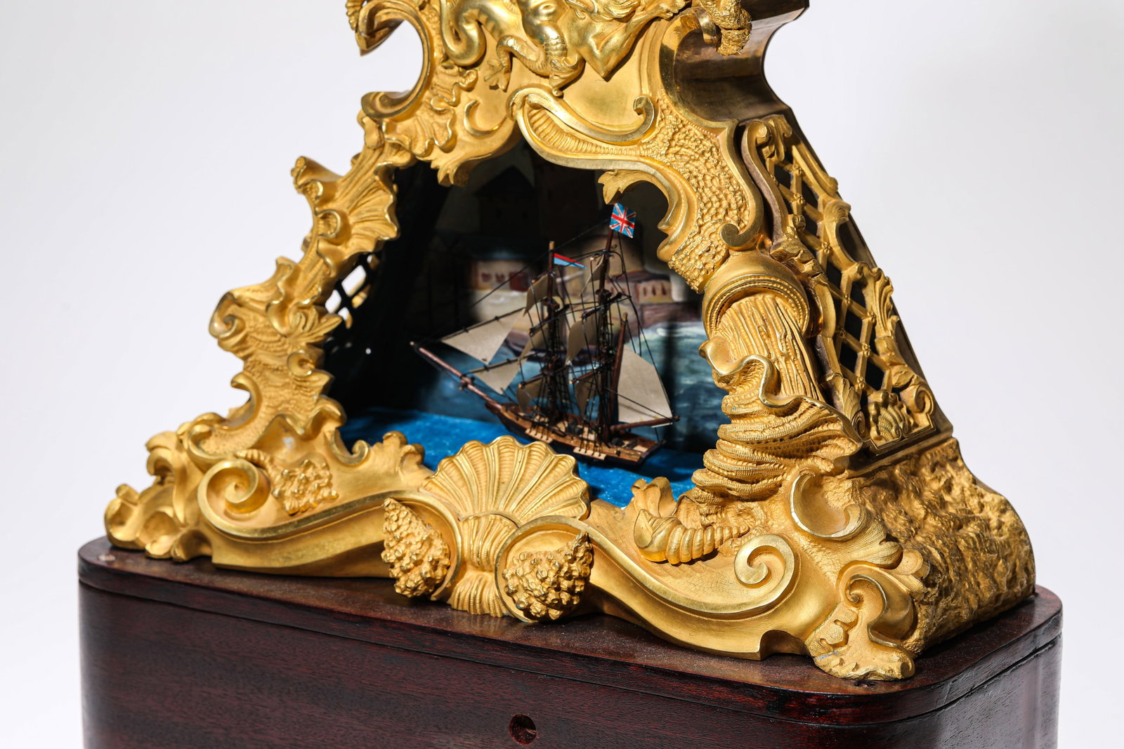 A GILT-BRONZE AUTOMATON CLOCK - 5