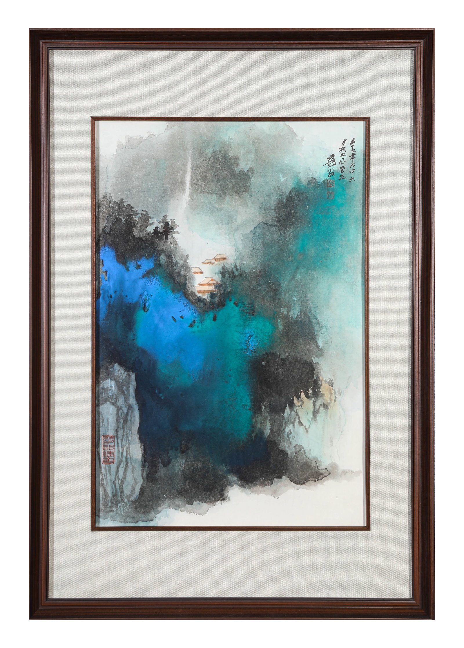 ZHANG DAQIAN (1899-1983), ATTRIBUTED TO, SPLASHED-COLOR LANDSCAPE: ZHANG DAQIAN (1899-1983), ATTRIBUTED TO, SPLASHED-COLOR LANDSCAPE Description: Dimensions: Width: 43 cm x Height: 66 cm. All measurements are approximate.