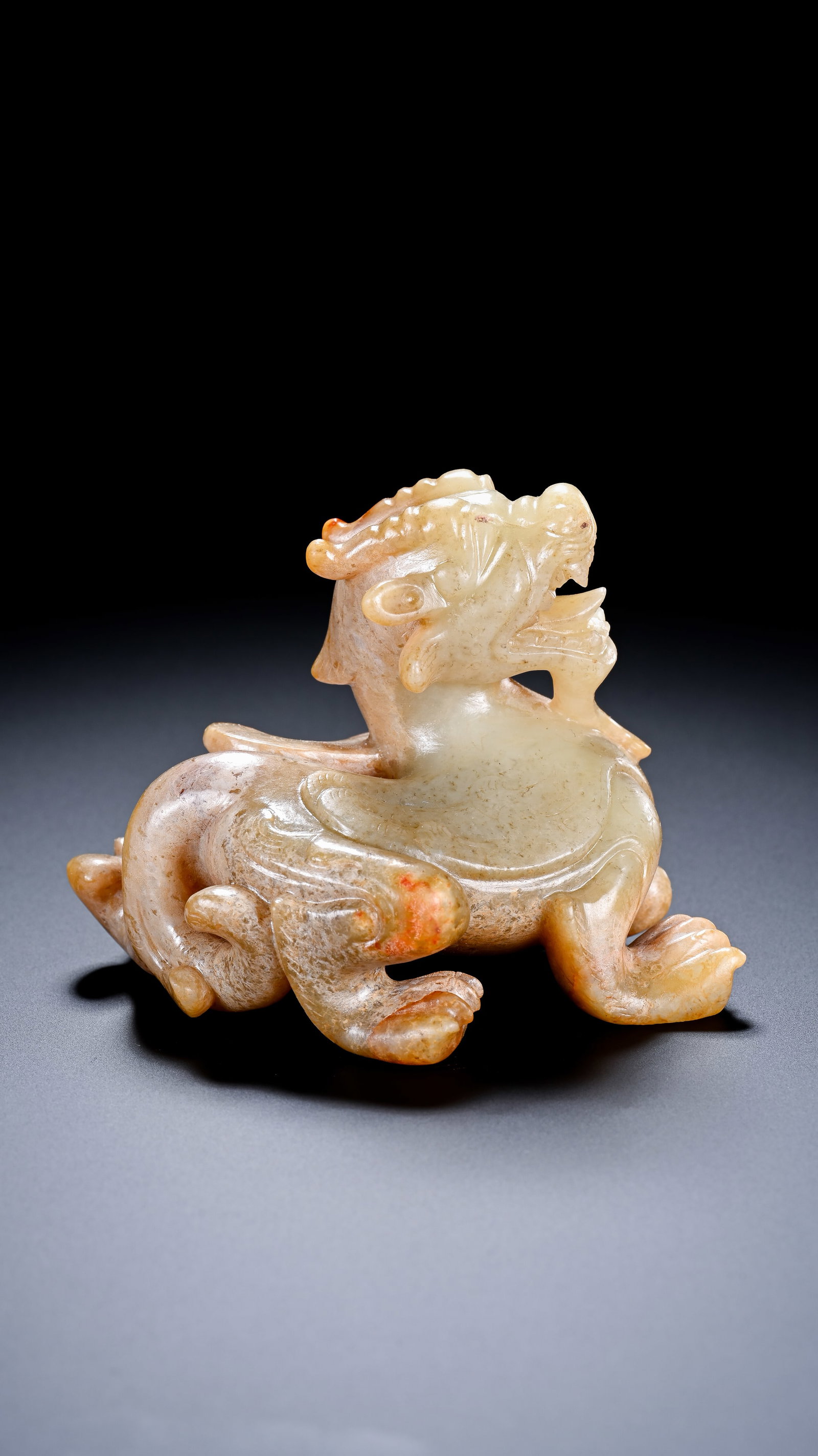A JADE 'AUSPICIOUS BEAST' - 6