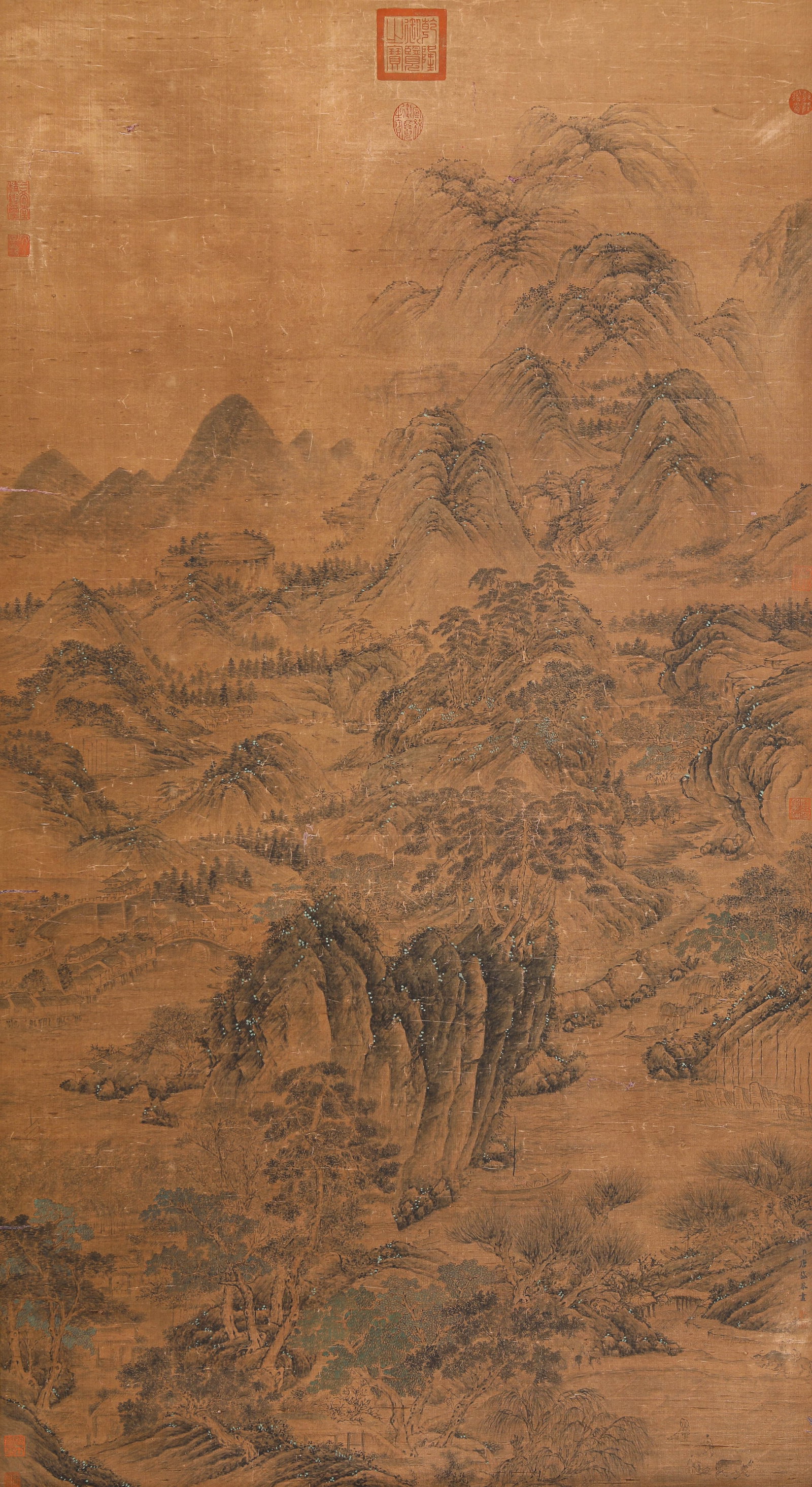 TANG DAI (1673-1752), ATTRIBUTED TO, LANDSCAPE: TANG DAI (1673-1752), ATTRIBUTED TO, LANDSCAPE Description: Dimensions: Width: 92.5 cm x Height: 169 cm. All measurements are approximate.