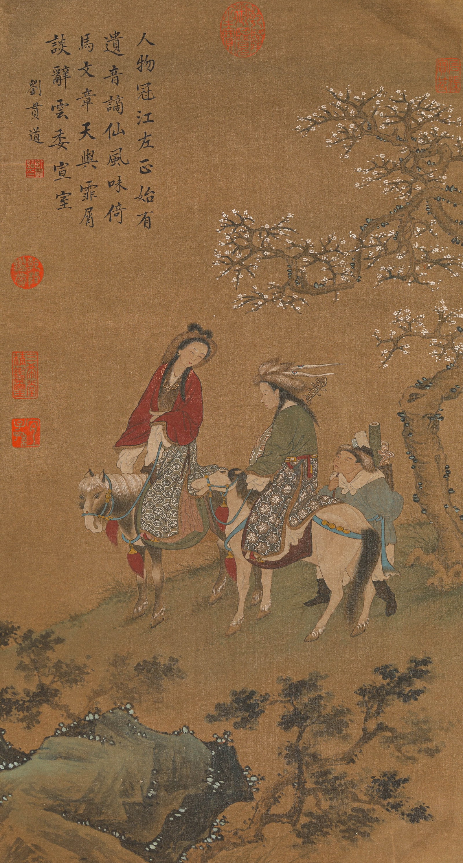 LIU GUANDAO (ACT. 13TH CENTURY), ATTRIBUTED TO, FIGURE NARRATIVE: LIU GUANDAO (ACT. 13TH CENTURY), ATTRIBUTED TO, FIGURE NARRATIVE Description: Dimensions: Width: 40 cm x Height: 73 cm. All measurements are approximate.