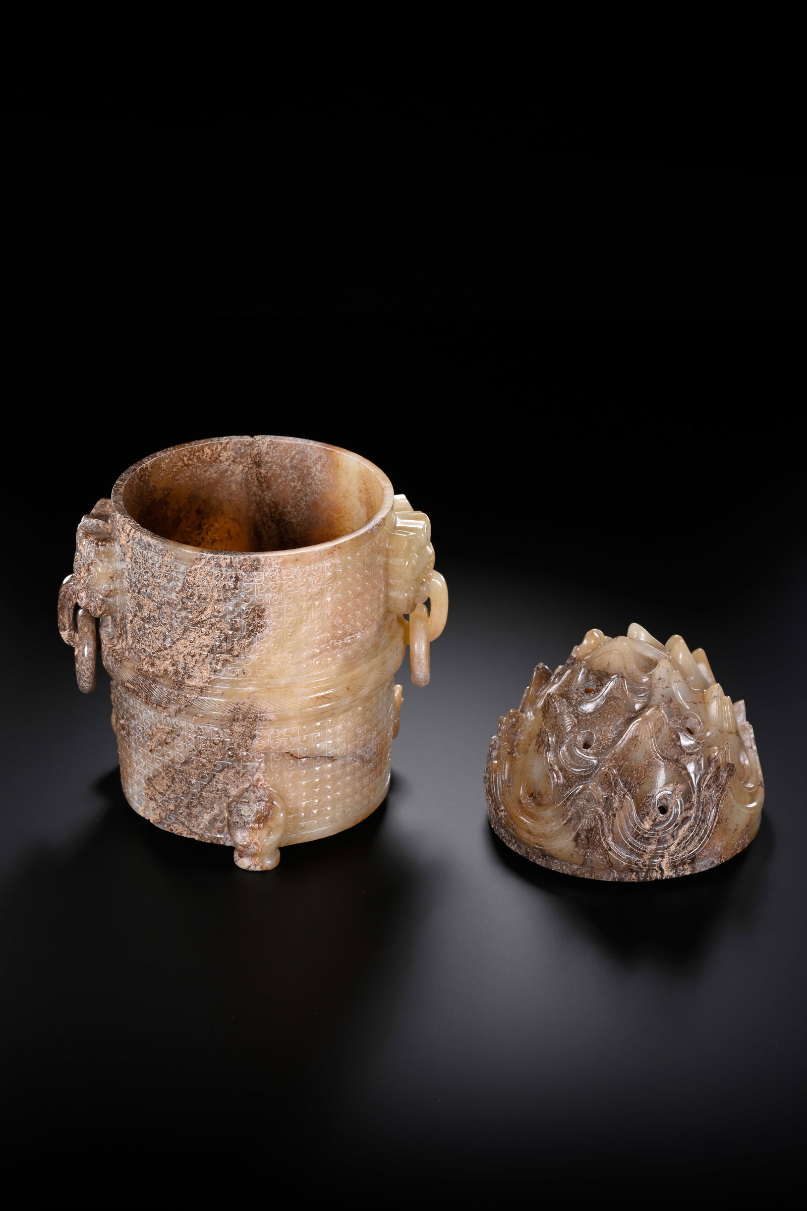 A JADE 'BOSHAN' CENSER - 5