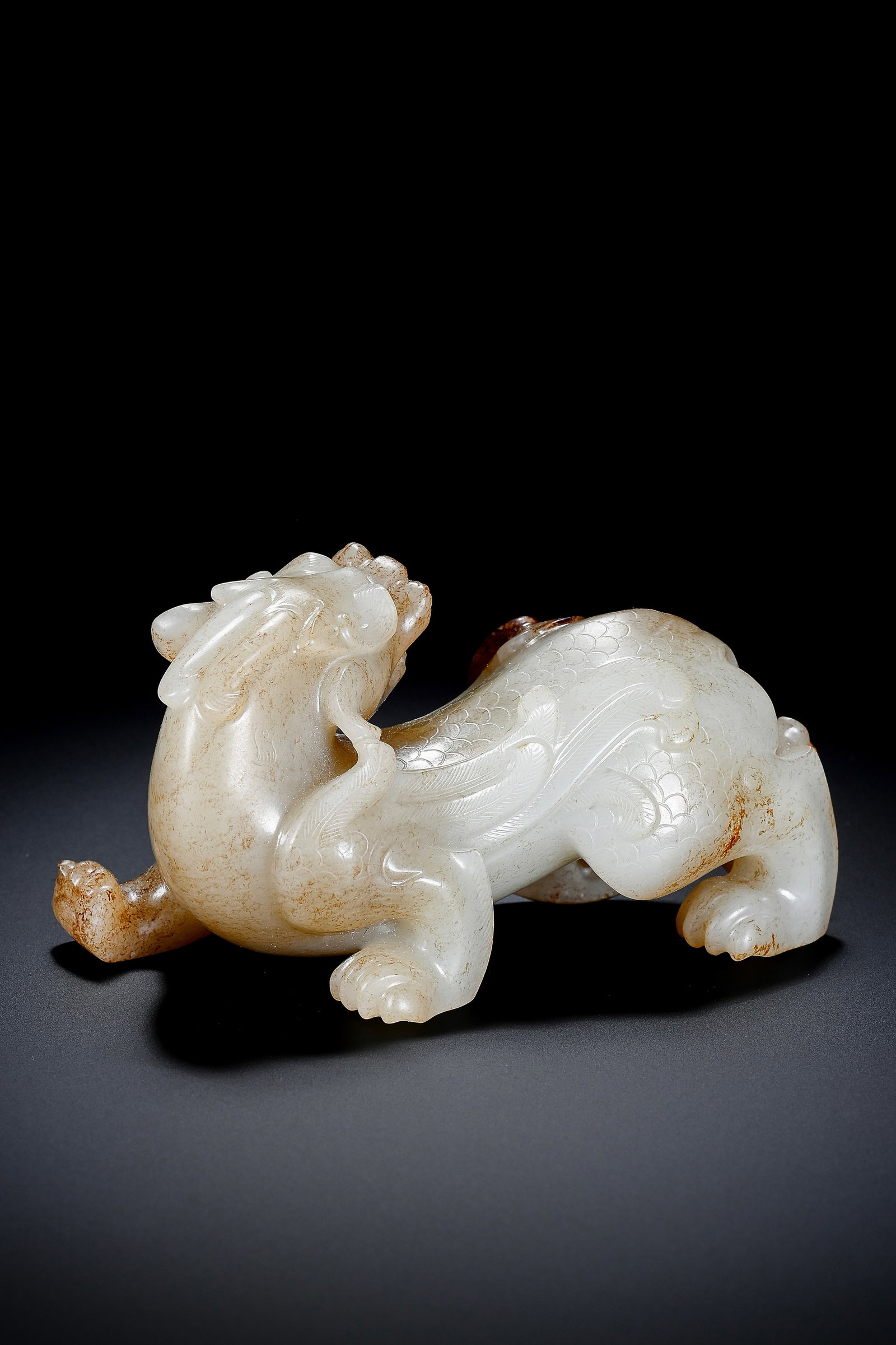 A JADE 'AUSPICIOUS BEAST' - 7