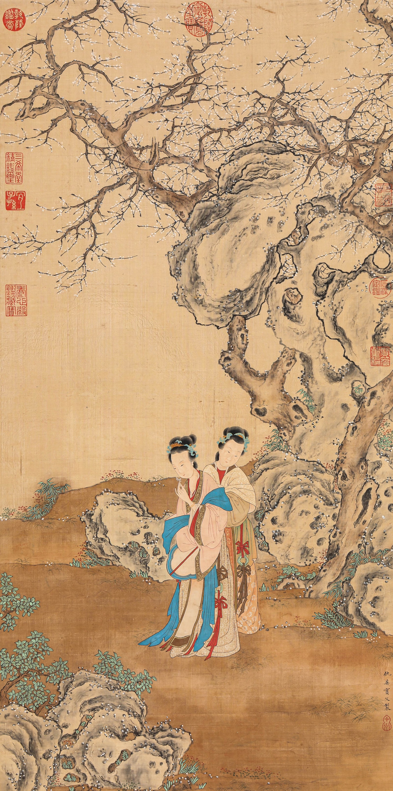 QIU YING (1494-1552), ATTRIBUTED TO, LADIES OF THE COURT: QIU YING (1494-1552), ATTRIBUTED TO, LADIES OF THE COURT Description: Dimensions: Width: 49.5 cm x Height: 99 cm. All measurements are approximate.
