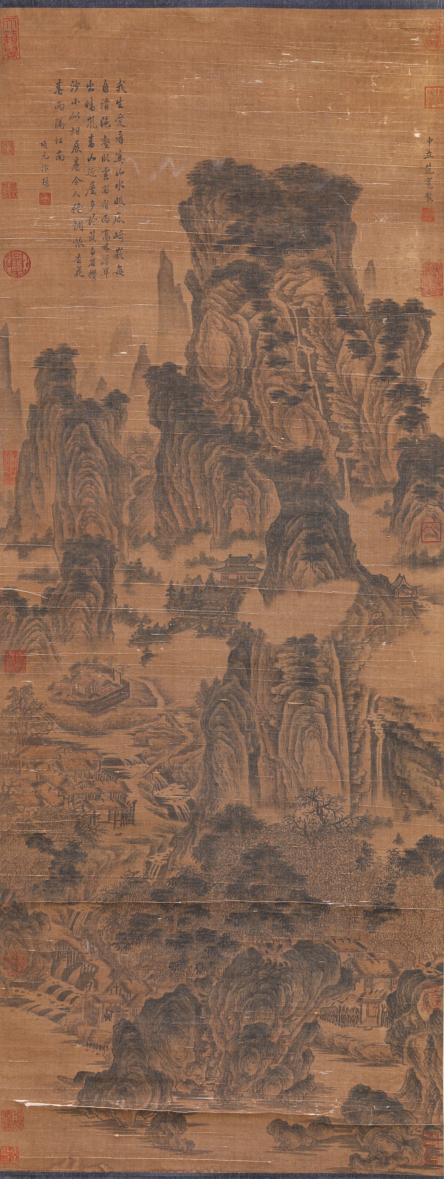 FAN KUAN (ACT. 10TH CENTURY), ATTRIBUTED TO, LANDSCAPE: FAN KUAN (ACT. 10TH CENTURY), ATTRIBUTED TO, LANDSCAPE Description: Dimensions: Width: 50 cm x Height: 130 cm. All measurements are approximate.