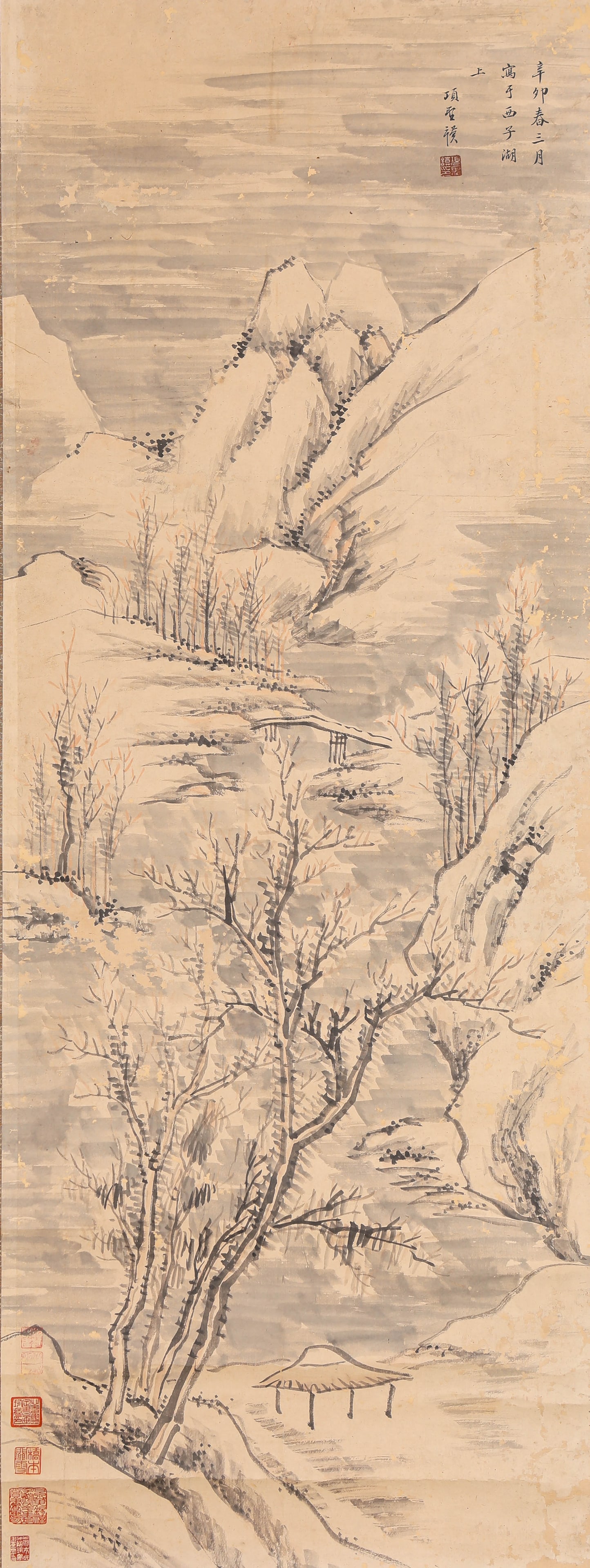 XIANG SHENGMO (1597-1658), ATTRIBUTED TO, SNOWY LANDSCAPE: XIANG SHENGMO (1597-1658), ATTRIBUTED TO, SNOWY LANDSCAPE Description: Dimensions: Width: 51 cm x Height: 135 cm. All measurements are approximate.