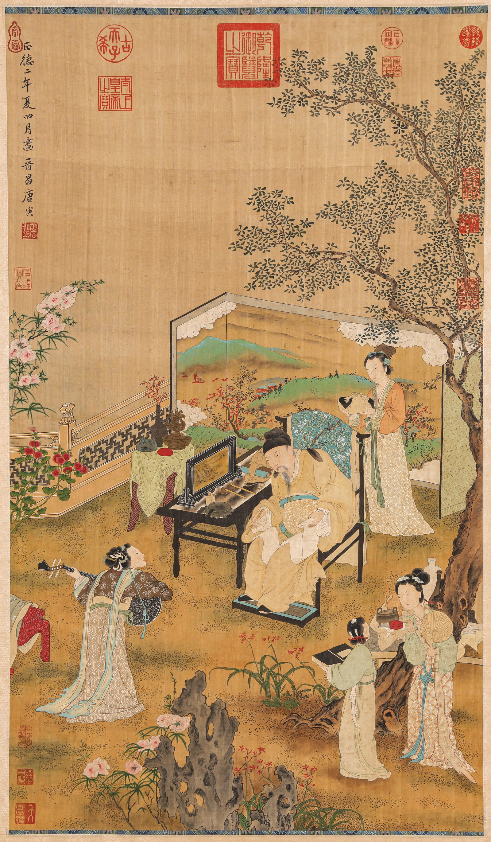 TANG YIN (1470-1524), ATTRIBUTED TO, FIGURE NARRATIVE: TANG YIN (1470-1524), ATTRIBUTED TO, FIGURE NARRATIVE Description: Dimensions: Width: 60 cm x Height: 102 cm. All measurements are approximate.