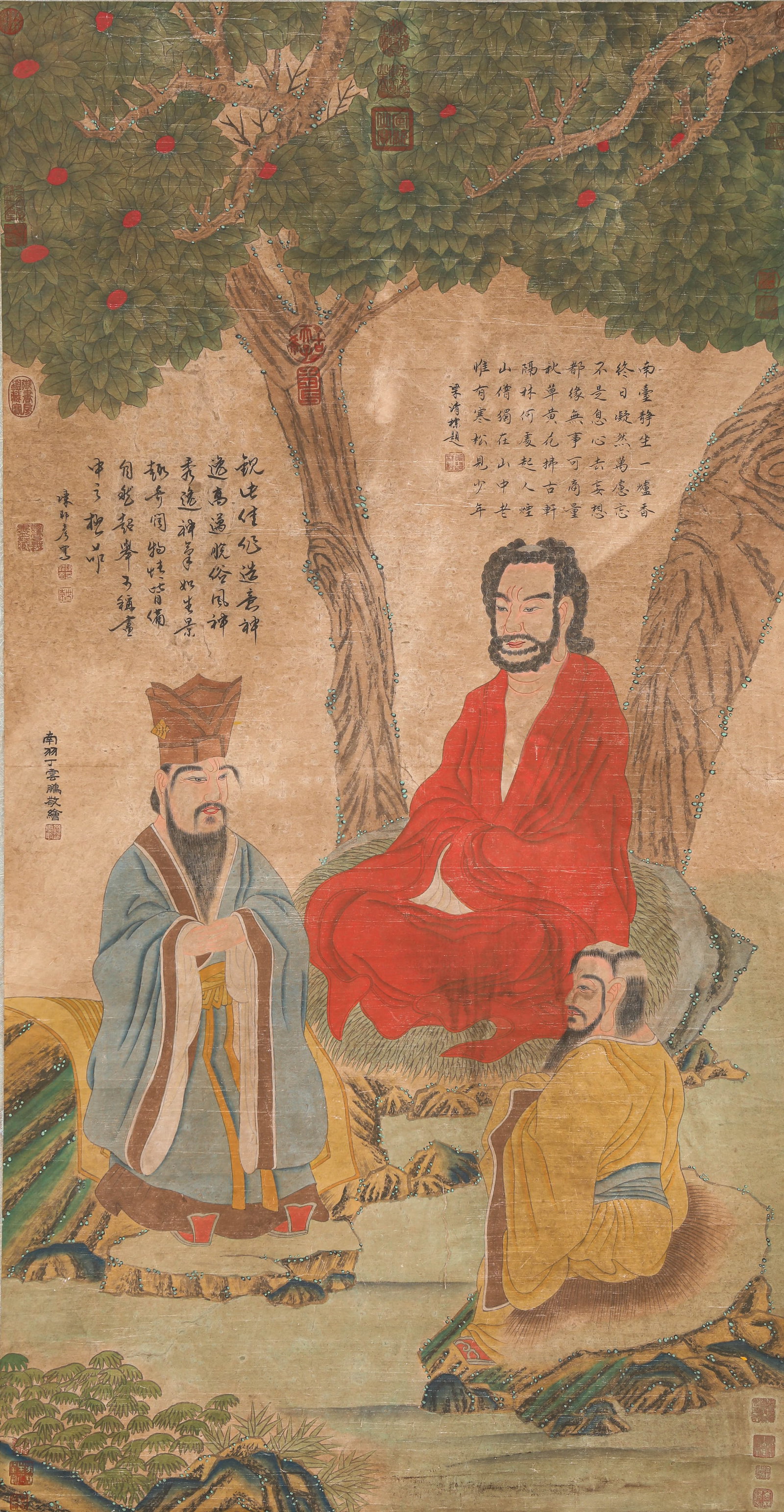 DING YUNPENG (1547-1628), ATTRIBUTED TO, FIGURES: DING YUNPENG (1547-1628), ATTRIBUTED TO, FIGURES Description: Dimensions: Width: 88.5 cm x Height: 170 cm. All measurements are approximate.