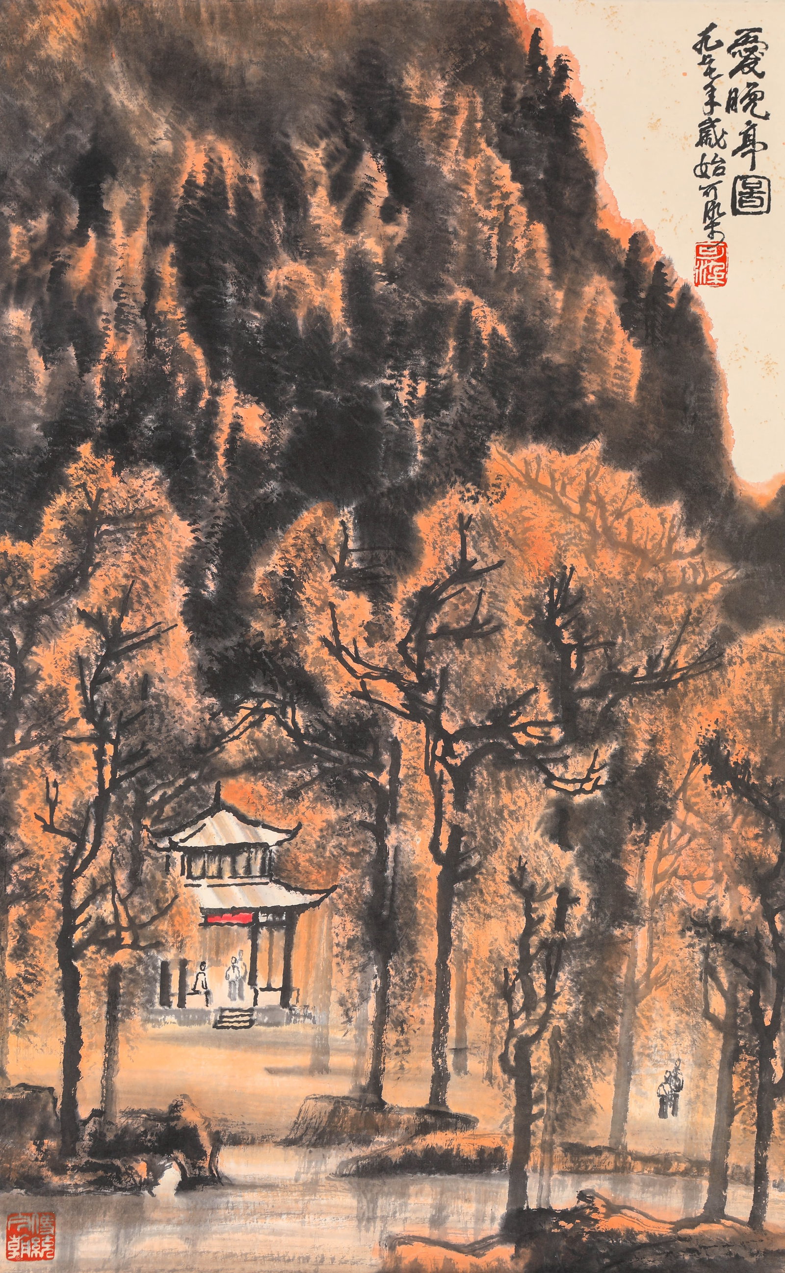 LI KERAN (1907-1989), ATTRIBUTED TO, AIWANTING PAVILION: LI KERAN (1907-1989), ATTRIBUTED TO, AIWANTING PAVILION Description: Dimensions: Width: 43 cm x Height: 69 cm. All measurements are approximate.