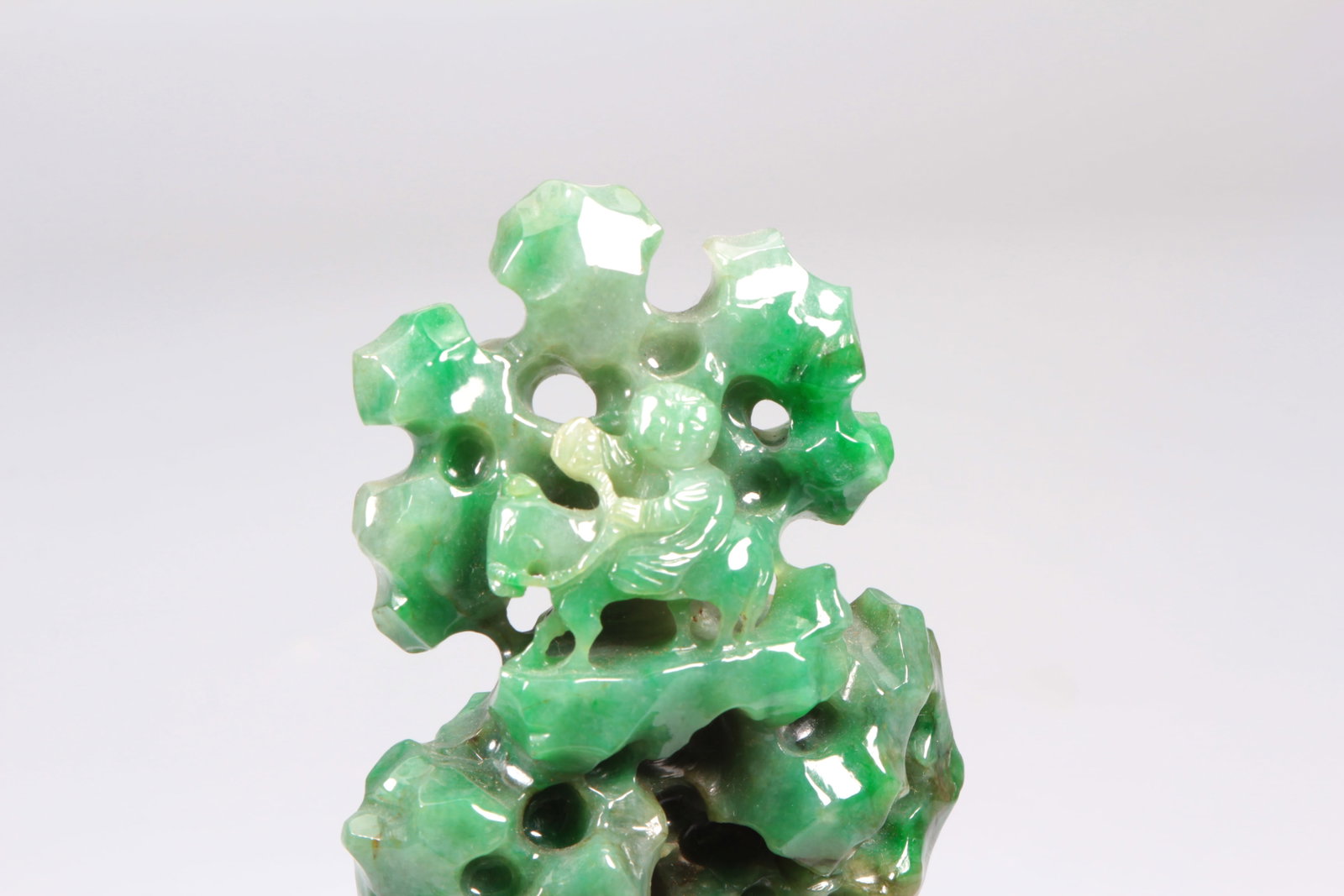 A CARVED JADEITE MOUNTAIN BOULDER - 2