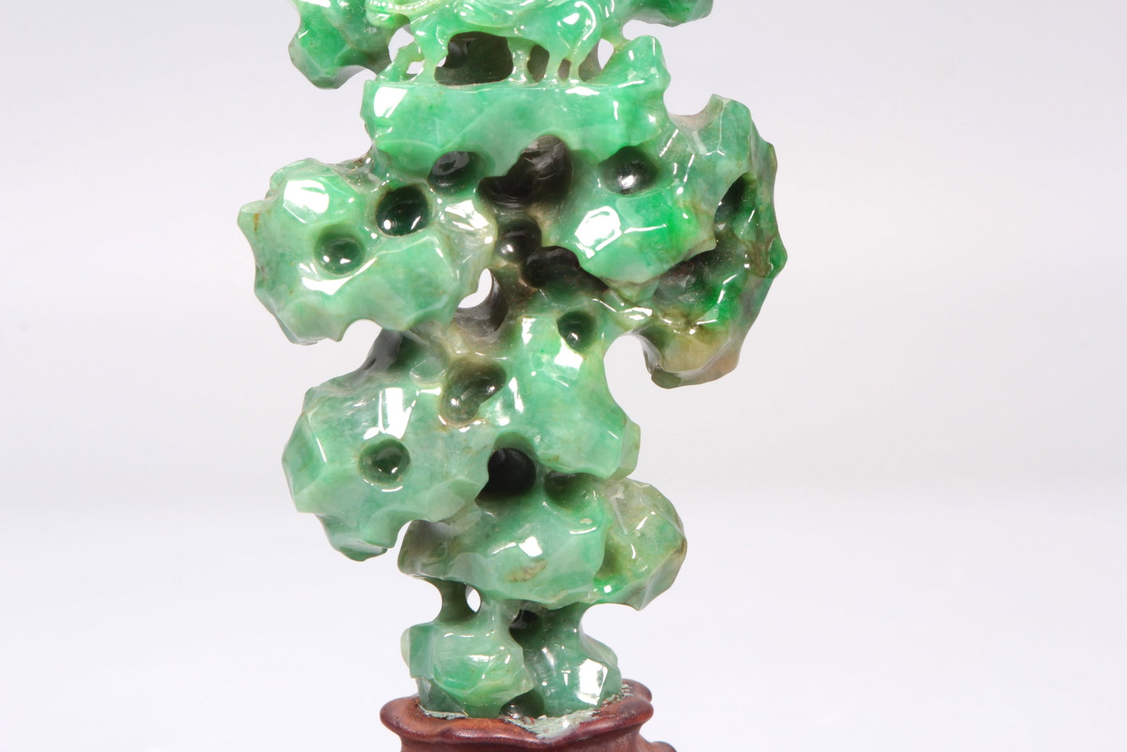 A CARVED JADEITE MOUNTAIN BOULDER - 3