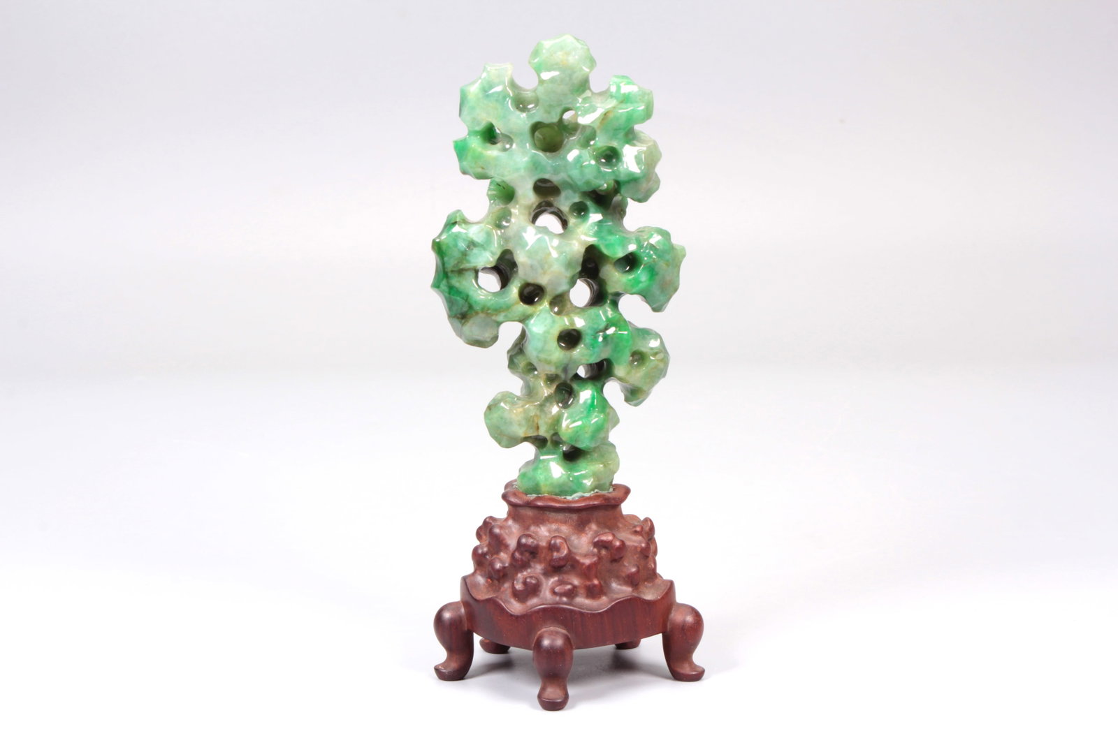 A CARVED JADEITE MOUNTAIN BOULDER - 4