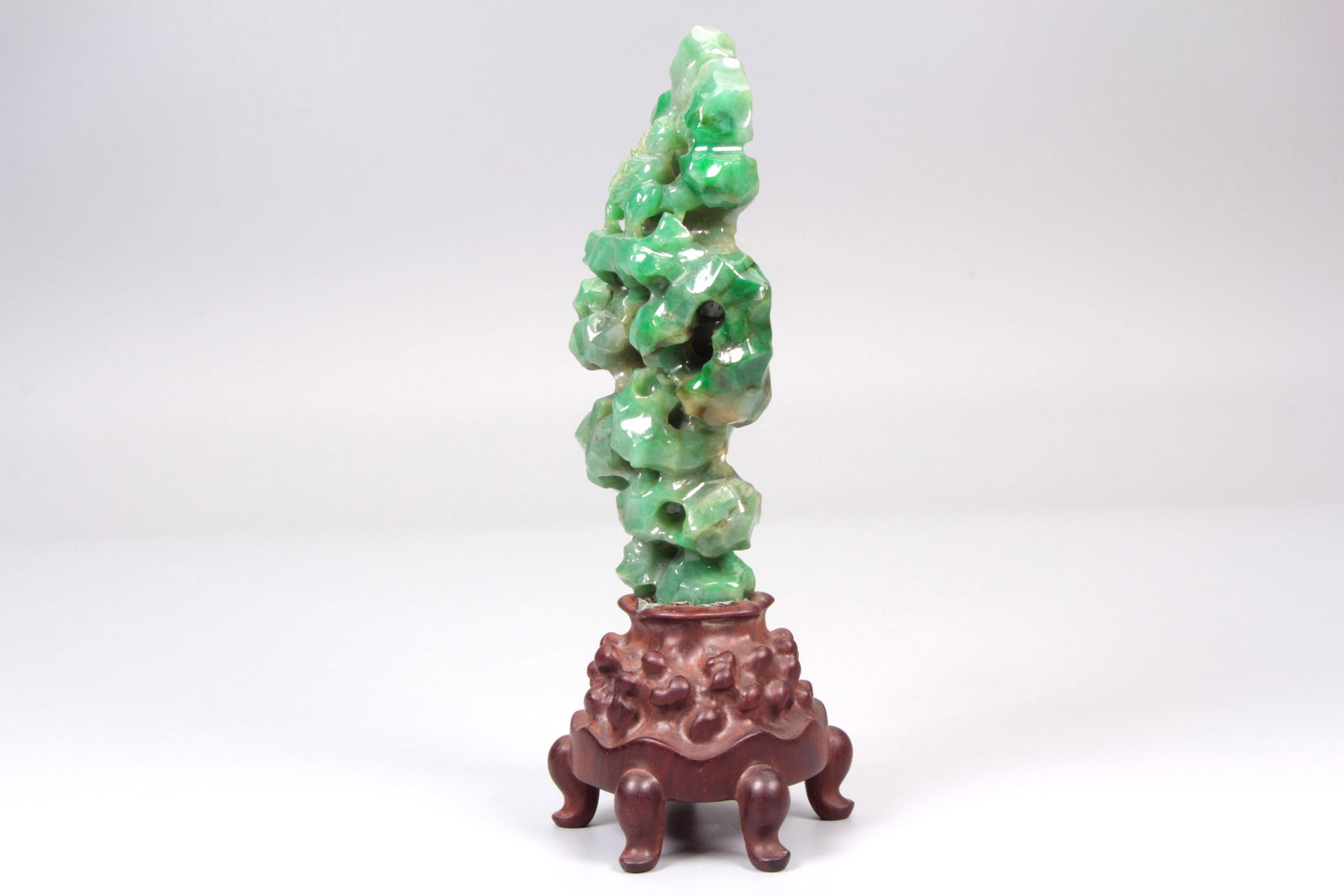 A CARVED JADEITE MOUNTAIN BOULDER - 7