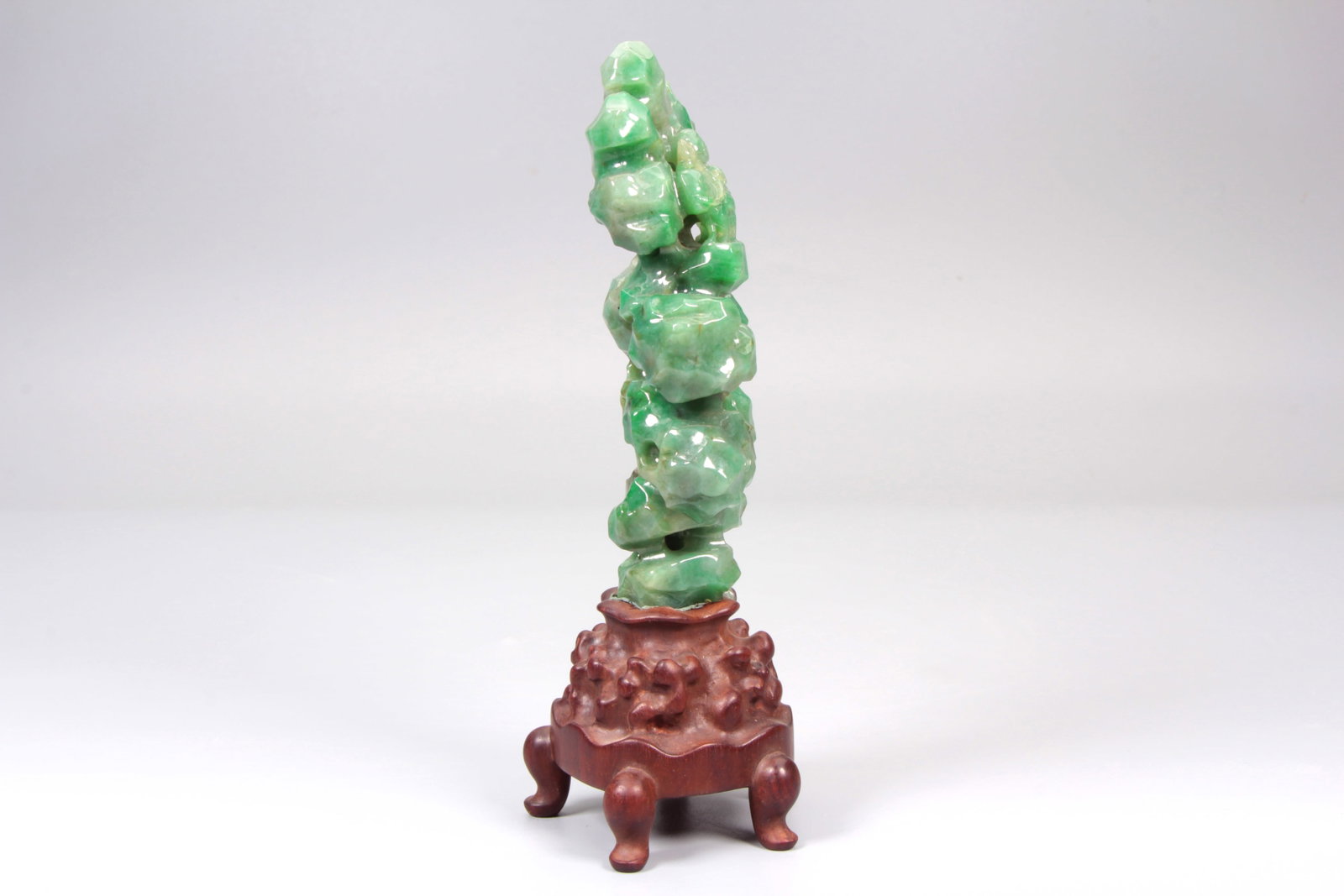 A CARVED JADEITE MOUNTAIN BOULDER - 8