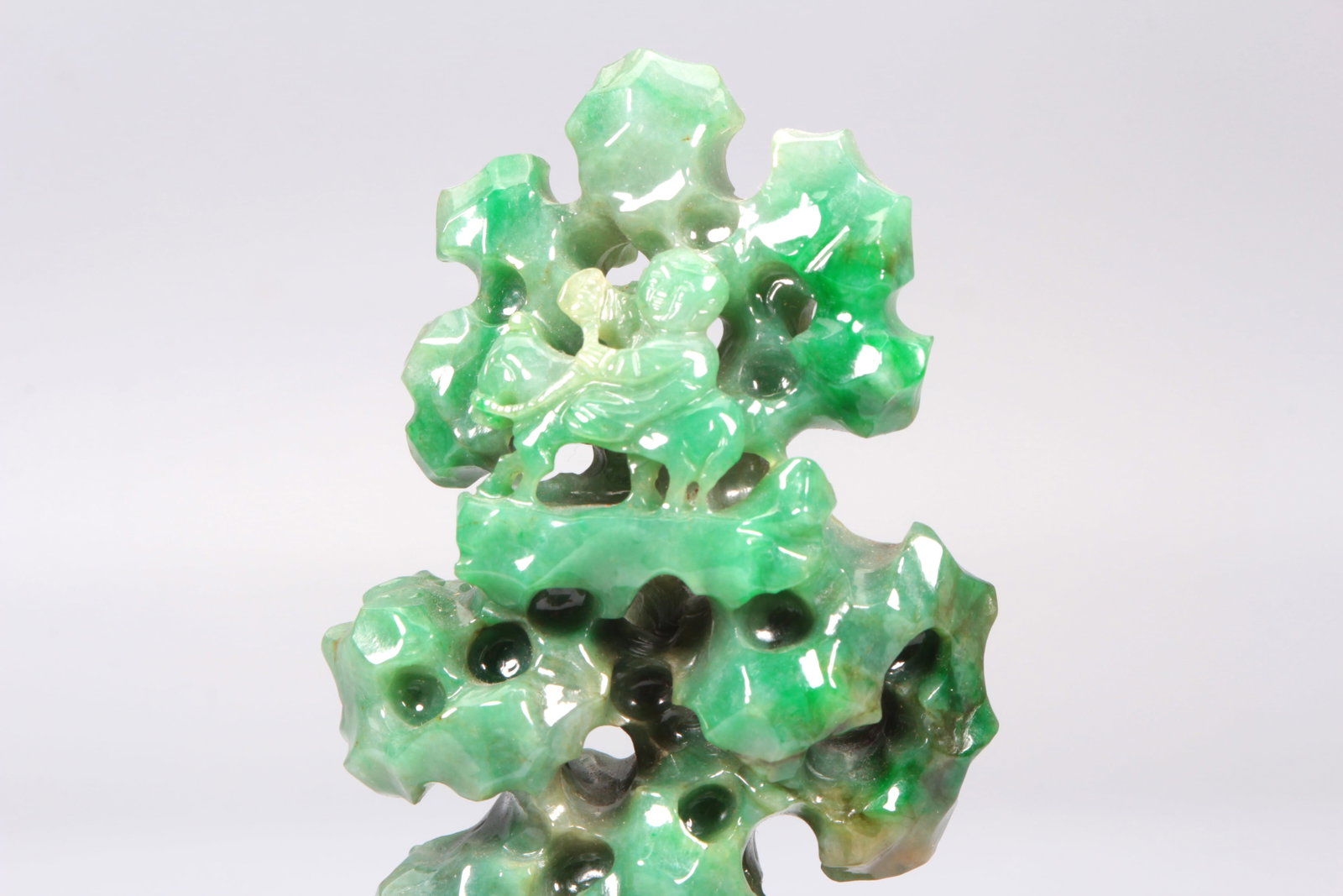 A CARVED JADEITE MOUNTAIN BOULDER - 9