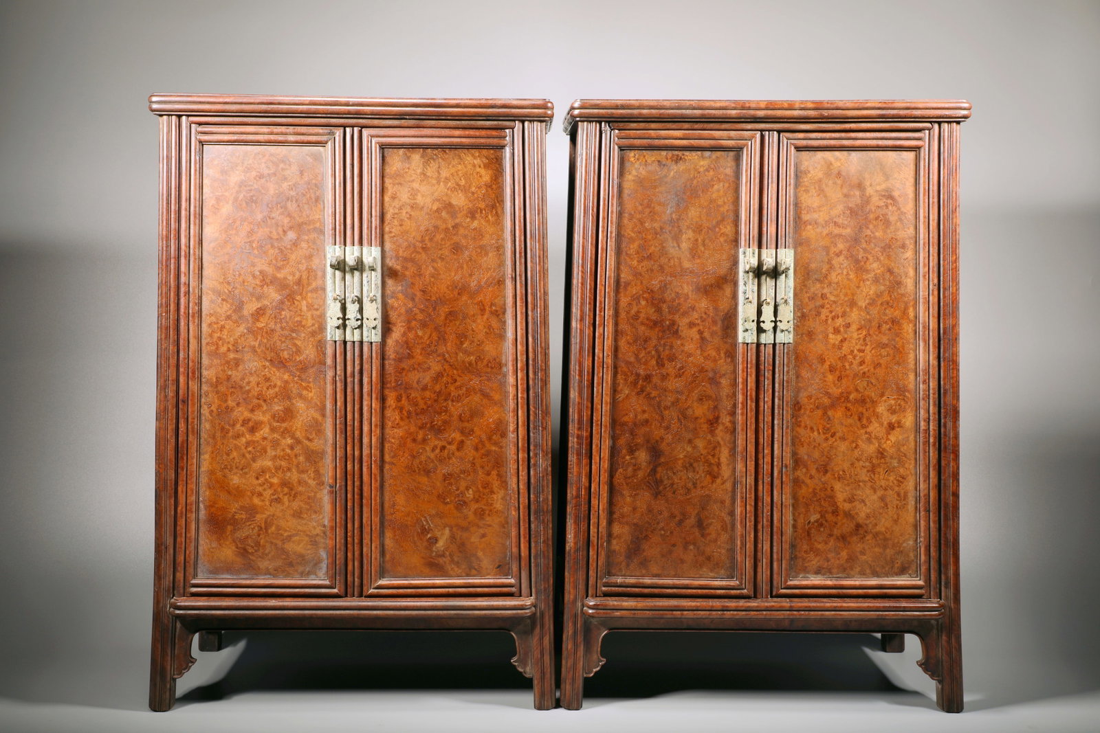 A PAIR OF HUANGHUALI AND BURLWOOD CABINETS (1 of 8)