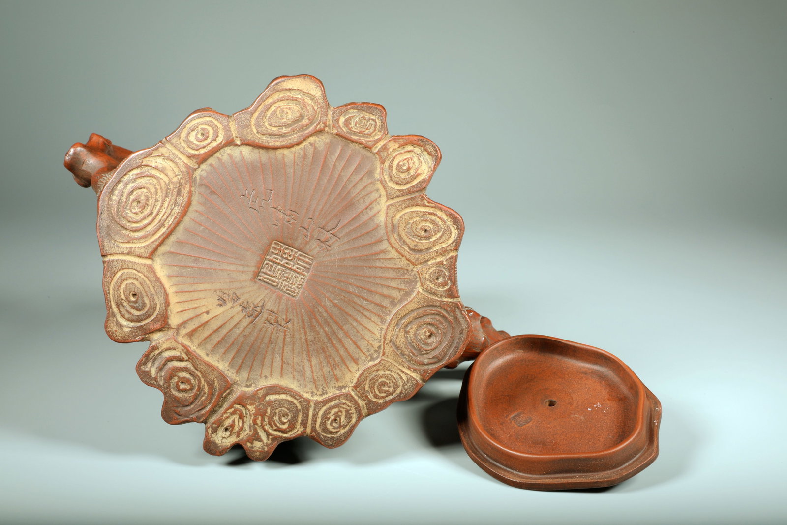 A YIXING CLAY 'TIGER' TEAPOT - 6
