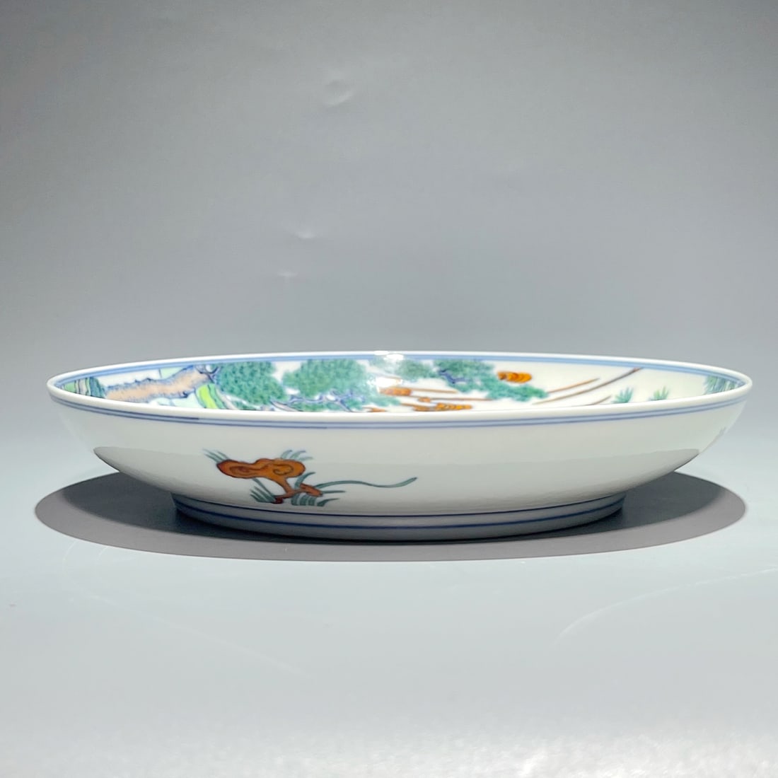 A DOUCAI 'NINE CRANES AND SPRING' DISH - 7