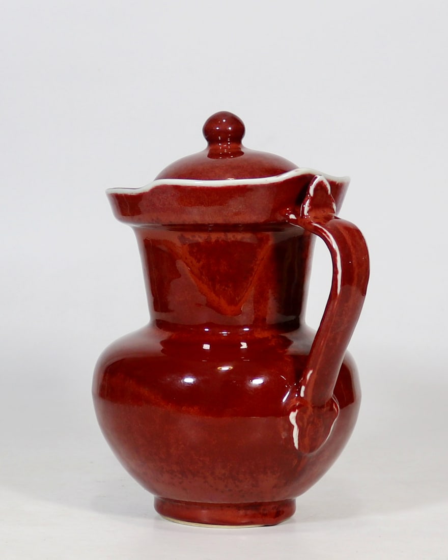 A RUBY-RED-GLAZED MONK'S CAP EWER - 2