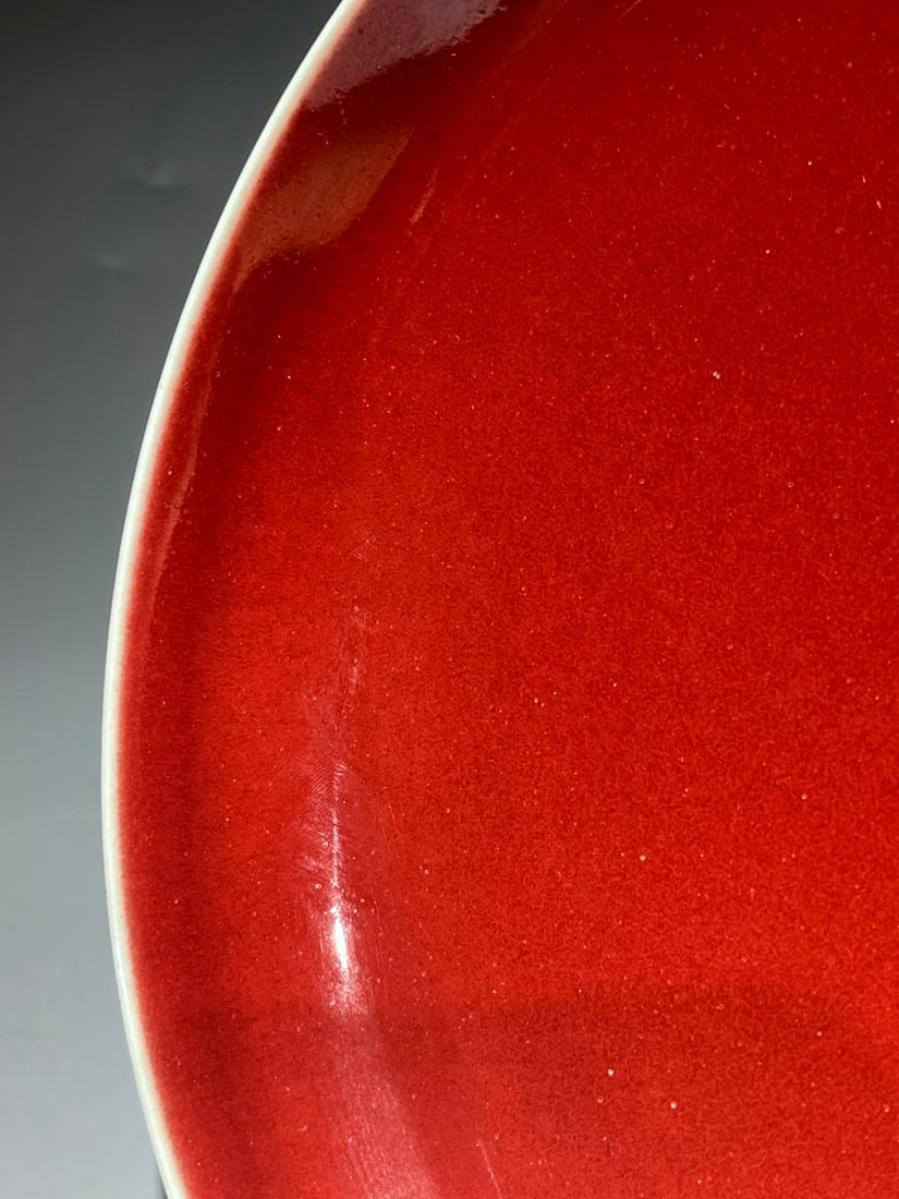 A SACRIFICIAL RED-GLAZED DISH - 5