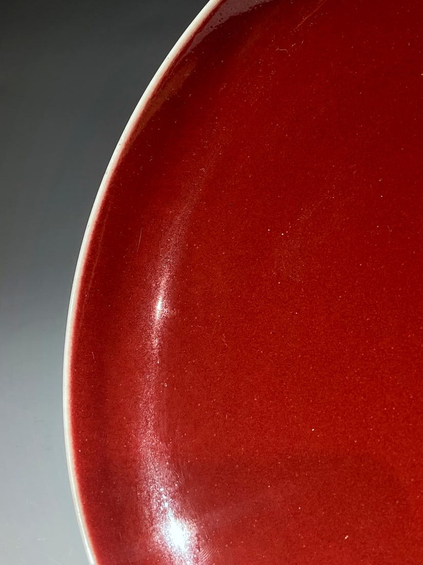 A SACRIFICIAL RED-GLAZED DISH - 6