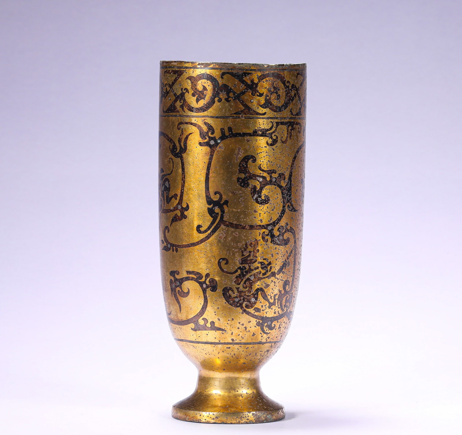 BRONZE GILDED DRAGON PATTERN CUP - 3