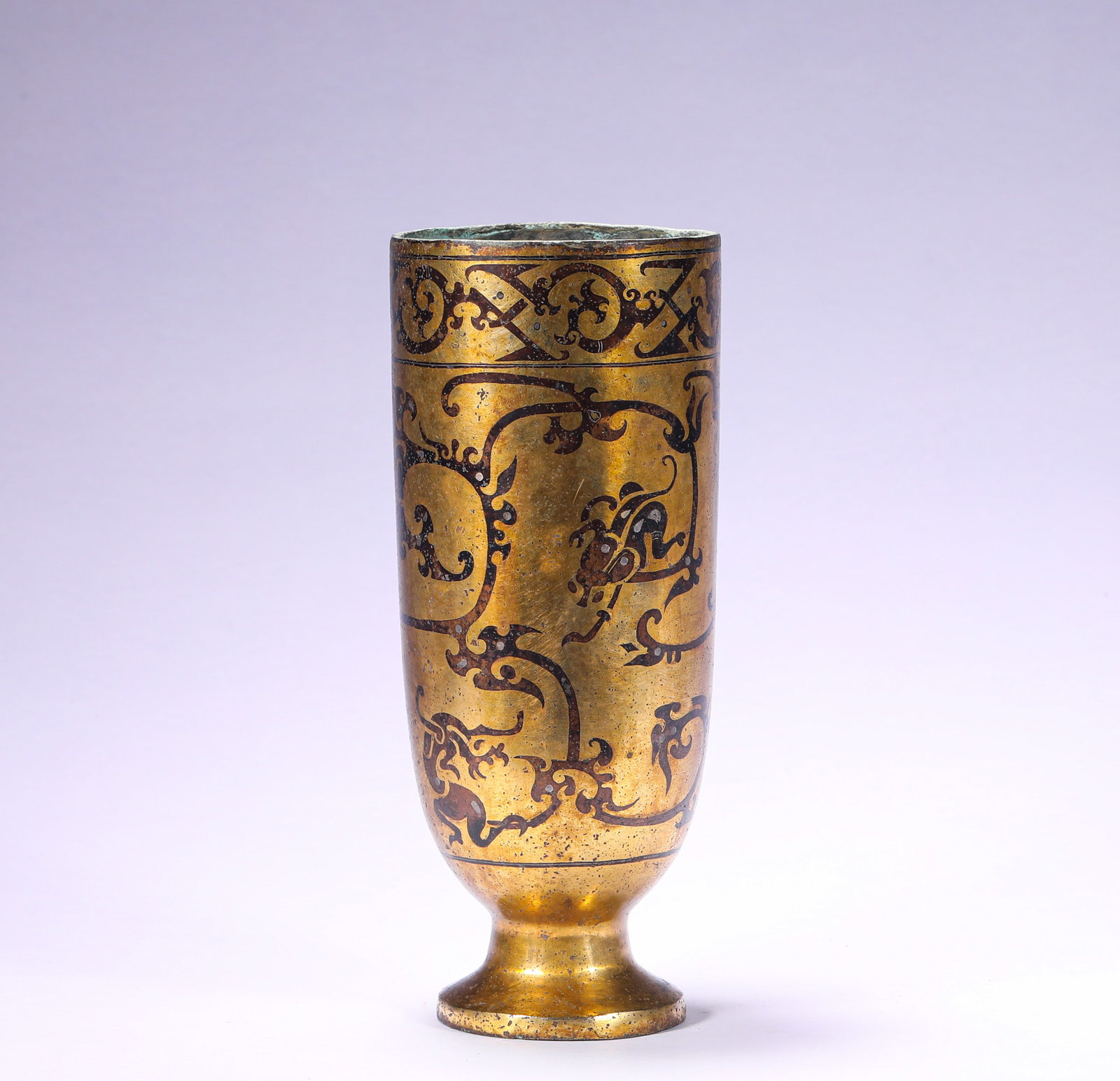 BRONZE GILDED DRAGON PATTERN CUP - 4