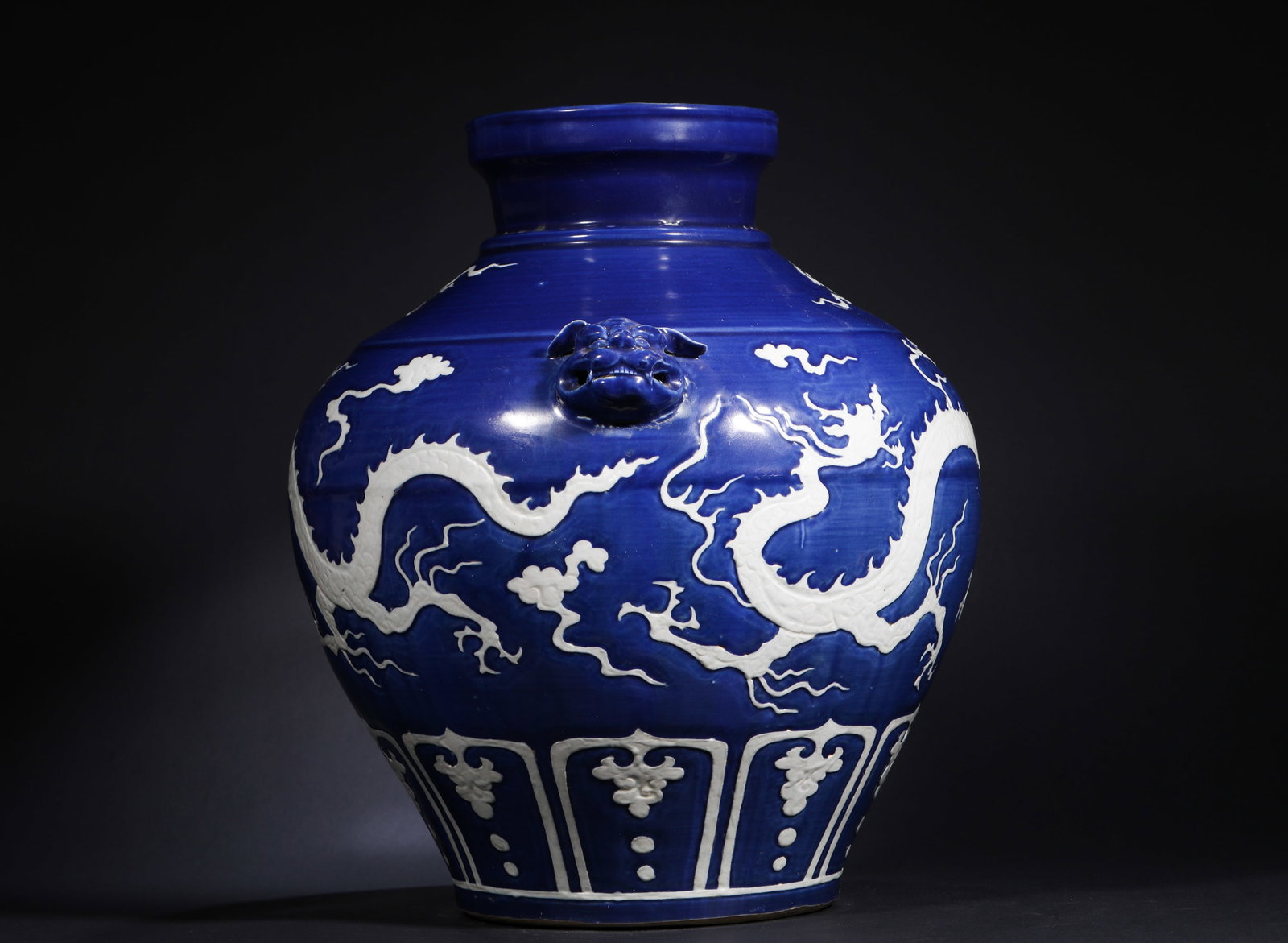 JILAN GLAZED JAR WITH WHITE DRAGON PATTERN LEFT BLANK - 6