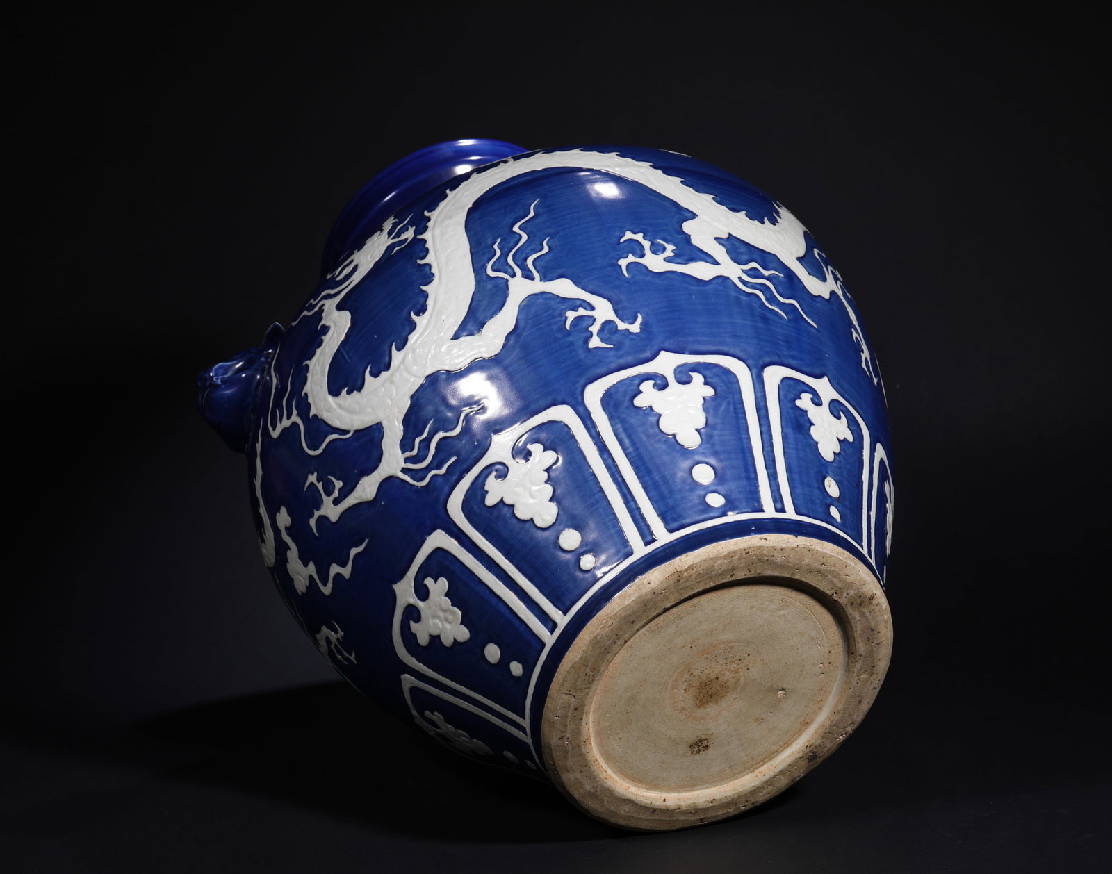 JILAN GLAZED JAR WITH WHITE DRAGON PATTERN LEFT BLANK - 8