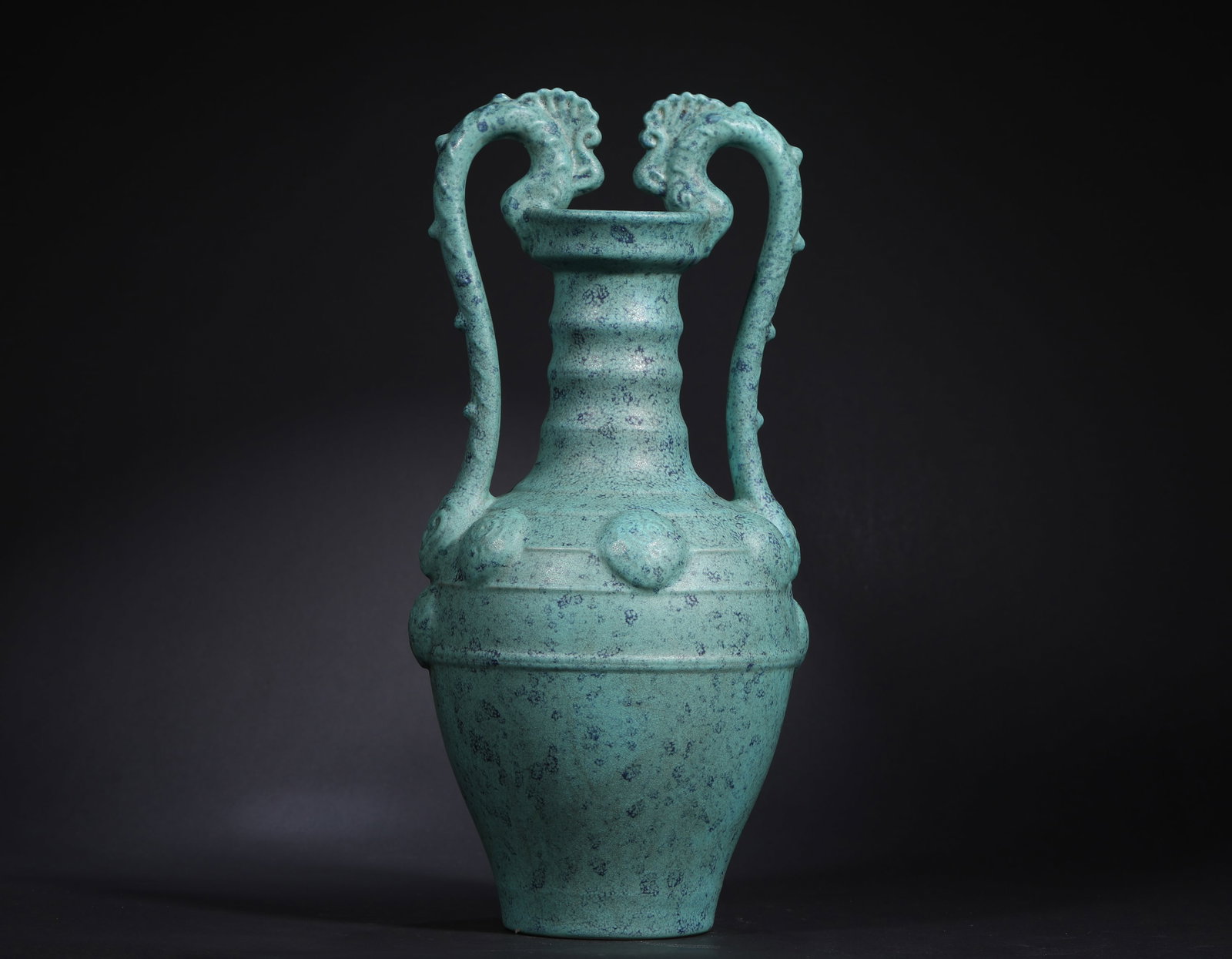 JUN KILN DOUBLE-EARED VASE - 6