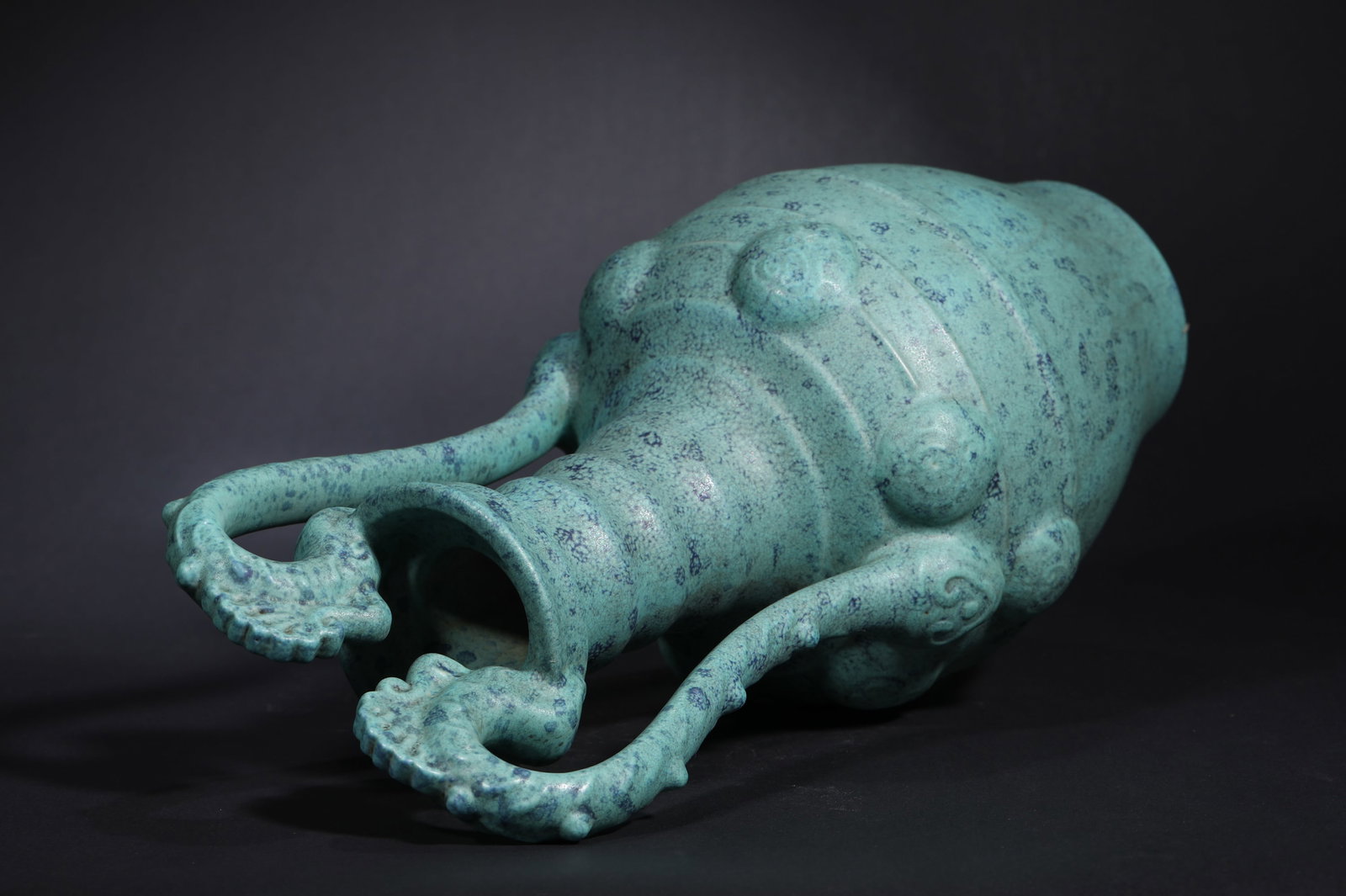 JUN KILN DOUBLE-EARED VASE - 8
