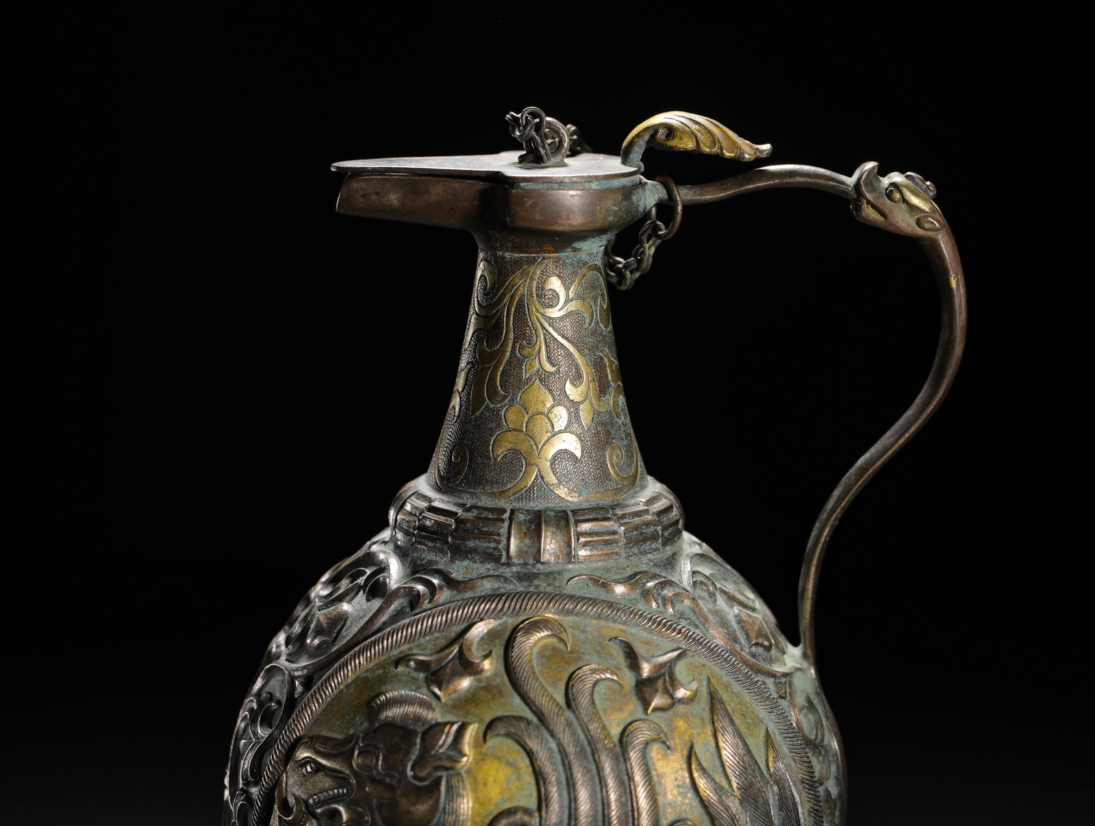 A GILDED SILVER TEAPOT - 2