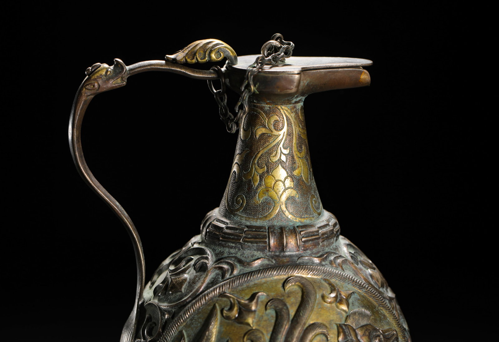 A GILDED SILVER TEAPOT - 5