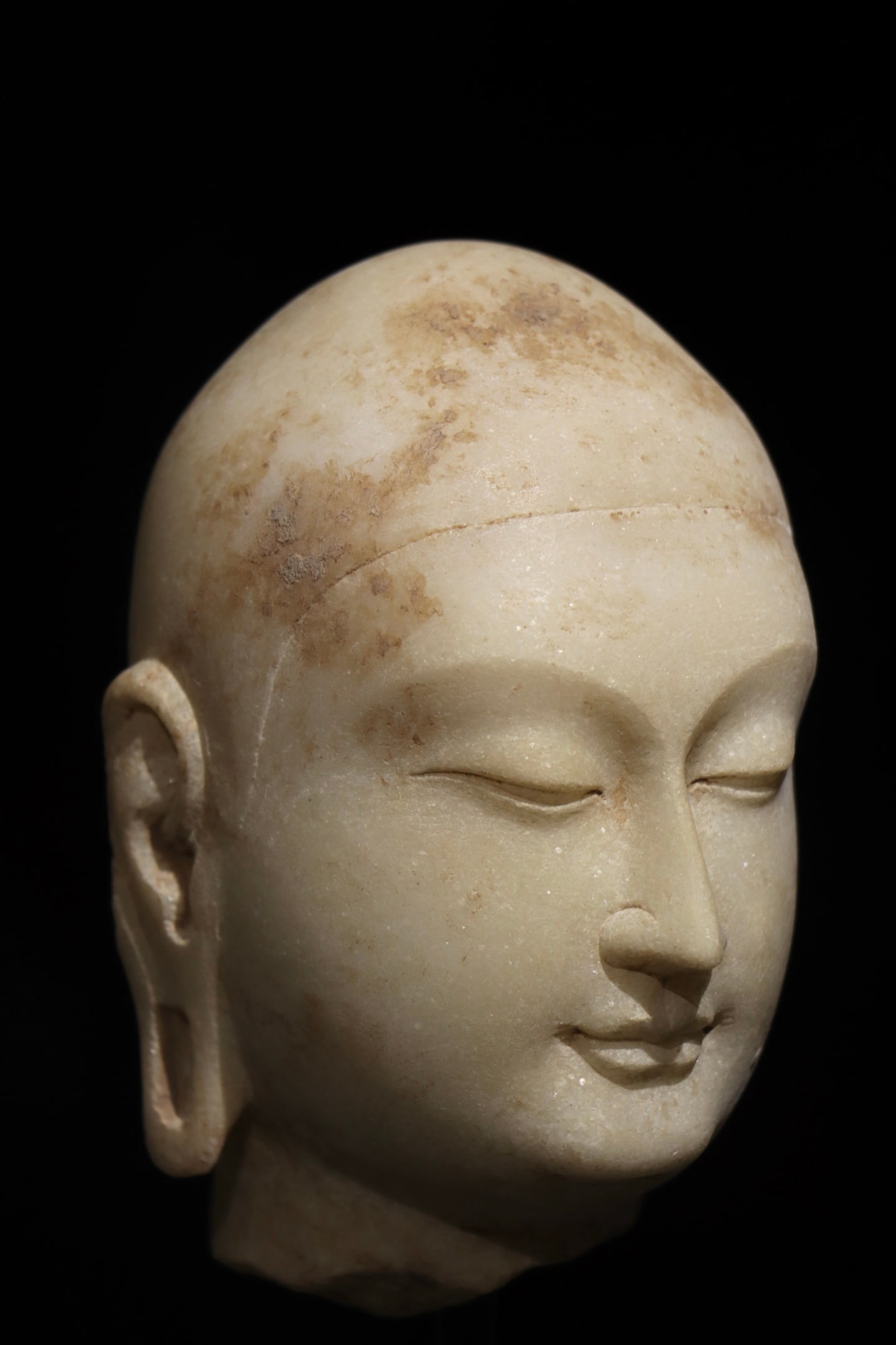 WHITE MARBLE BUDDHA HEAD - 2