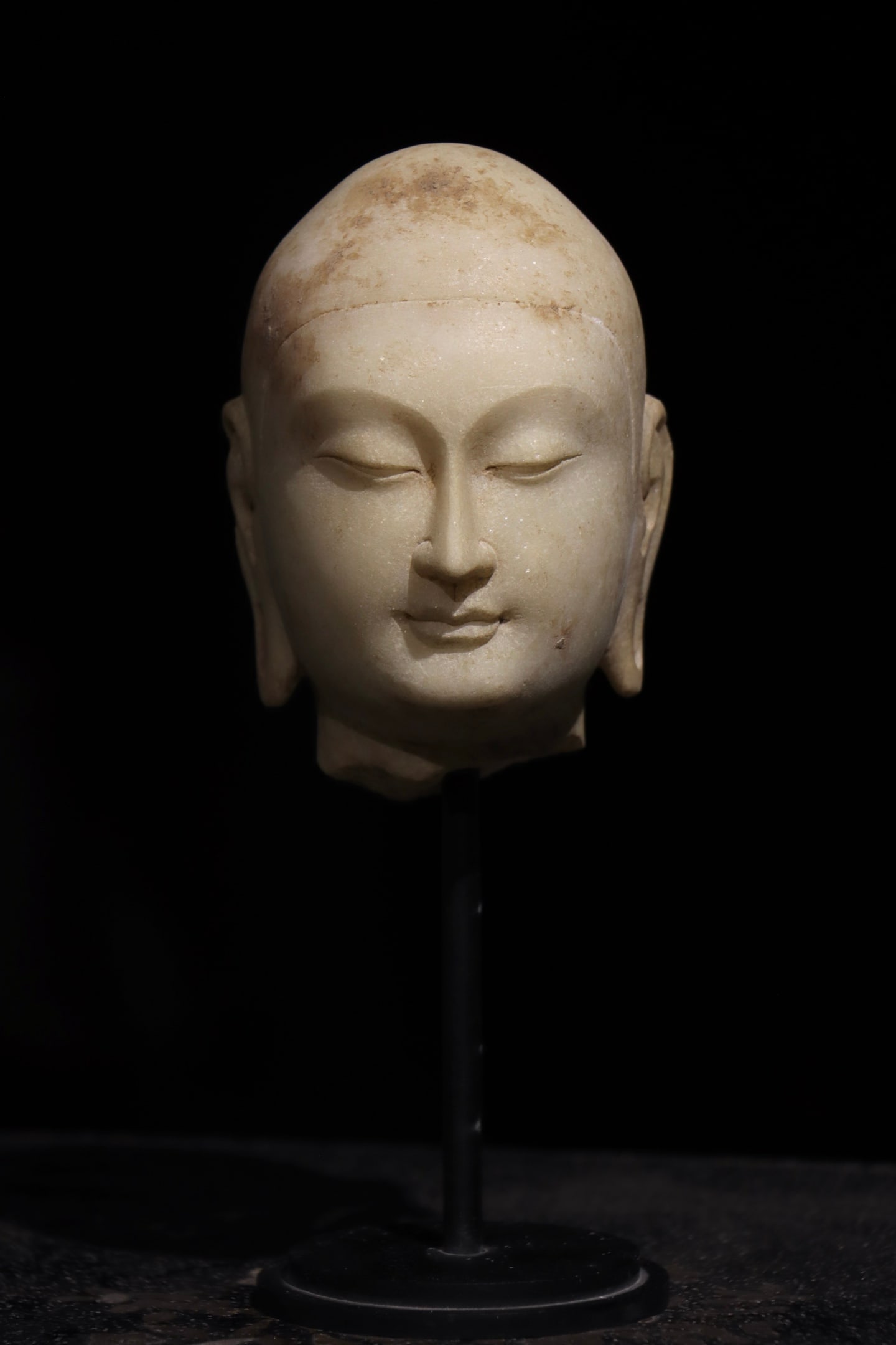 WHITE MARBLE BUDDHA HEAD - 5