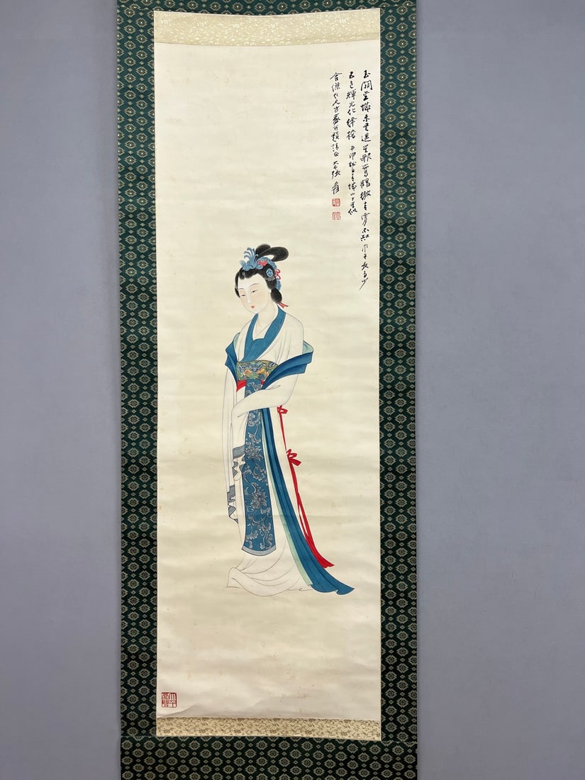 ZHANG DAQIAN (1899-1983) LADIES STANDING SCROLL: ZHANG DAQIAN (1899-1983) LADIES STANDING SCROLL (42 x 127cm)