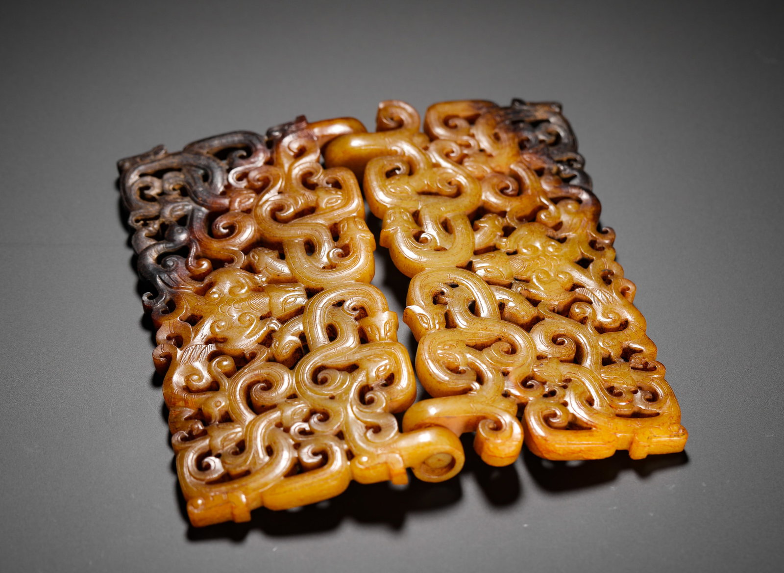 HETIAN JADE "FOUR GODS" PATTERN HINGE PENDANT - 2