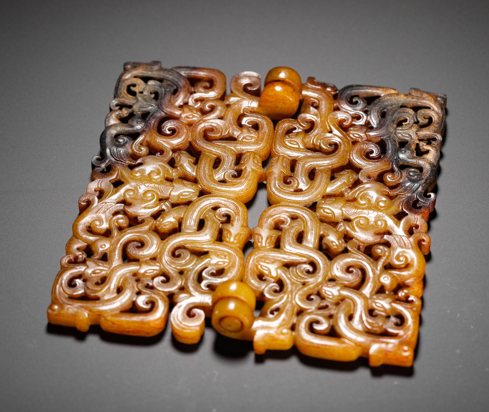 HETIAN JADE "FOUR GODS" PATTERN HINGE PENDANT - 4