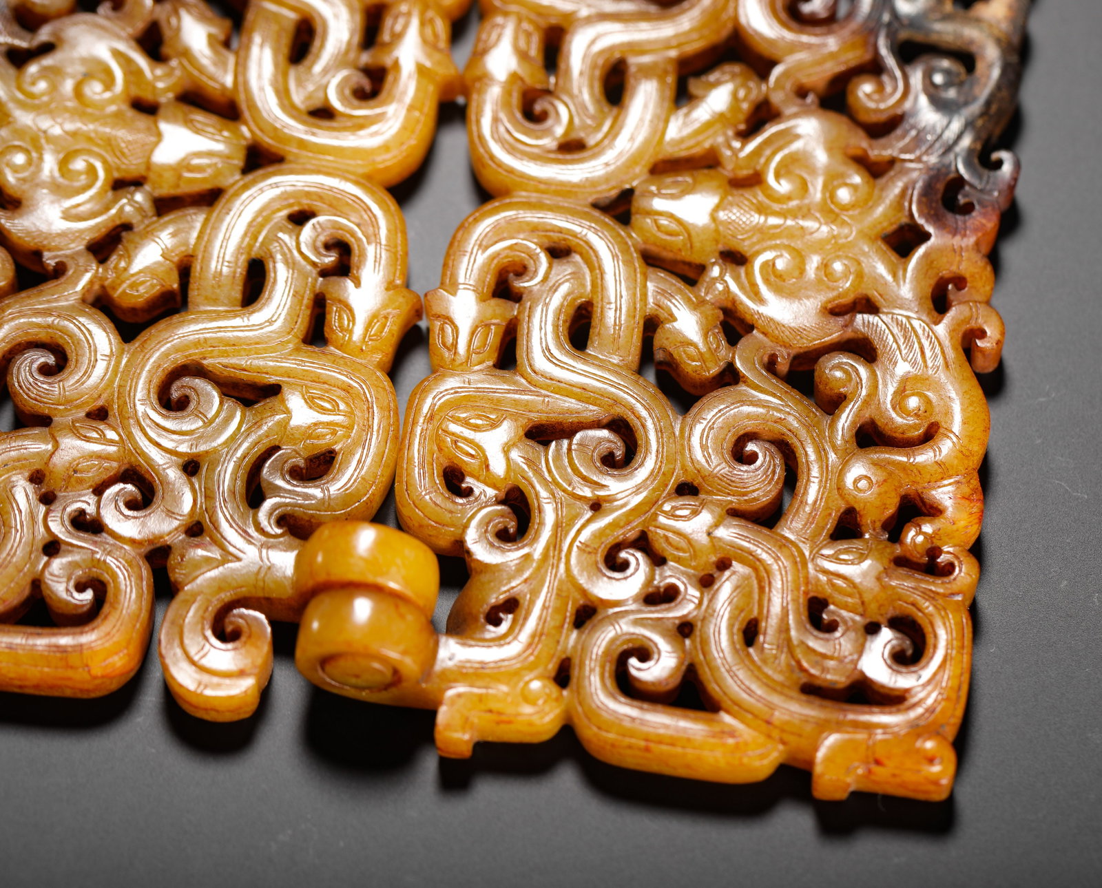 HETIAN JADE "FOUR GODS" PATTERN HINGE PENDANT - 5