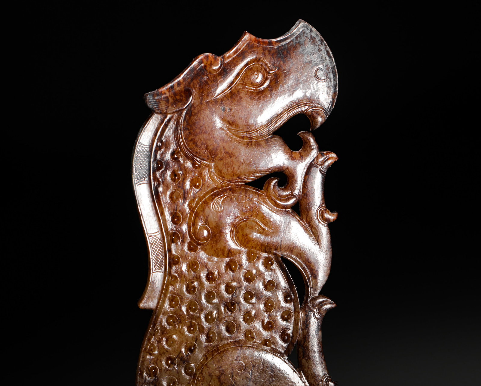 HETIAN JADE AUSPICIOUS BEAST PENDANT - 10