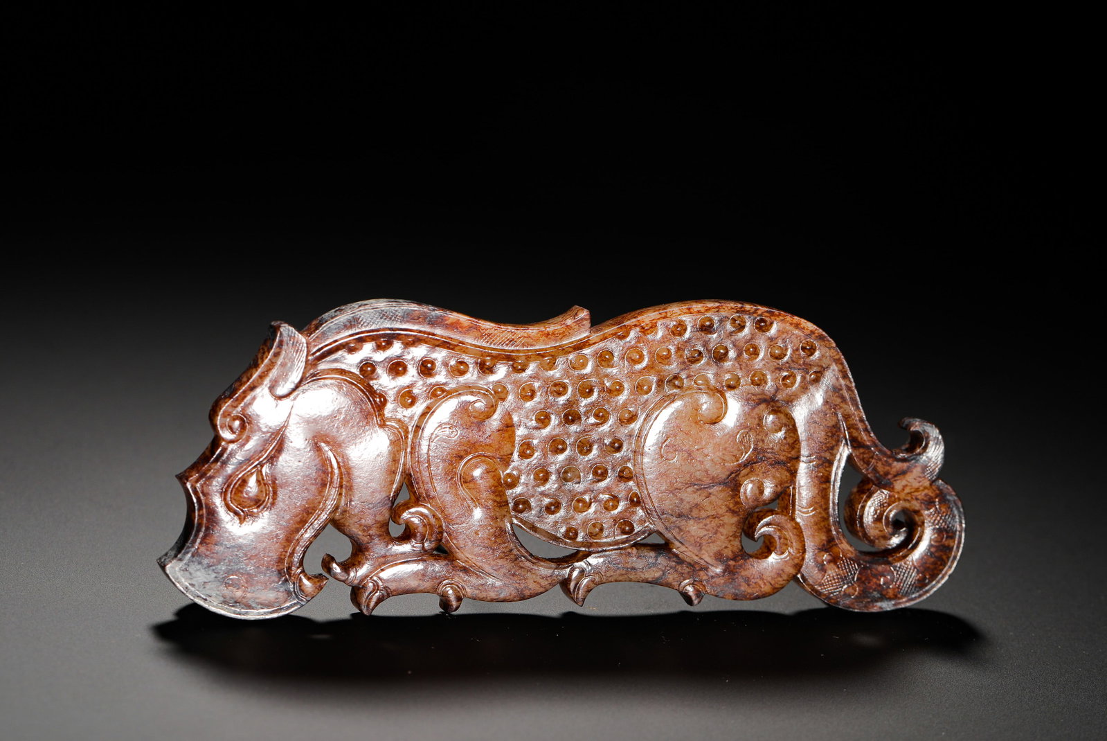 HETIAN JADE AUSPICIOUS BEAST PENDANT - 5