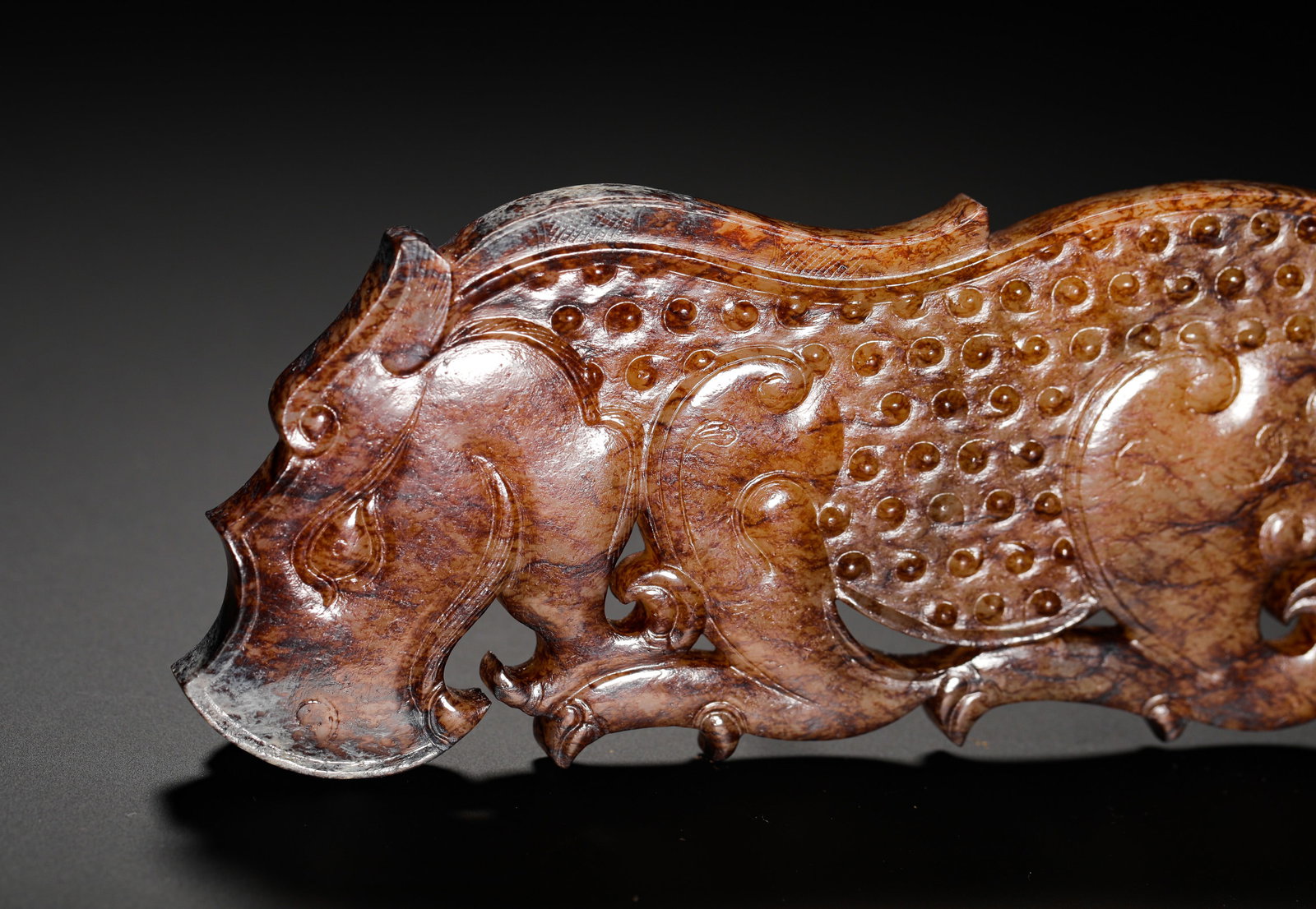 HETIAN JADE AUSPICIOUS BEAST PENDANT - 6