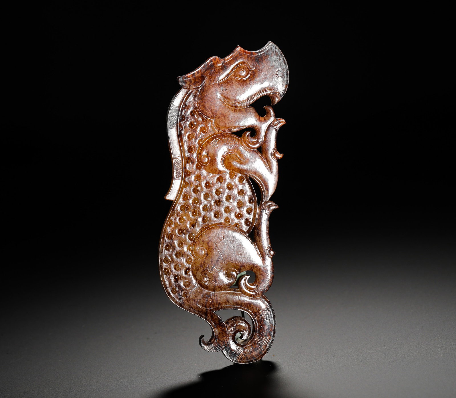 HETIAN JADE AUSPICIOUS BEAST PENDANT - 9
