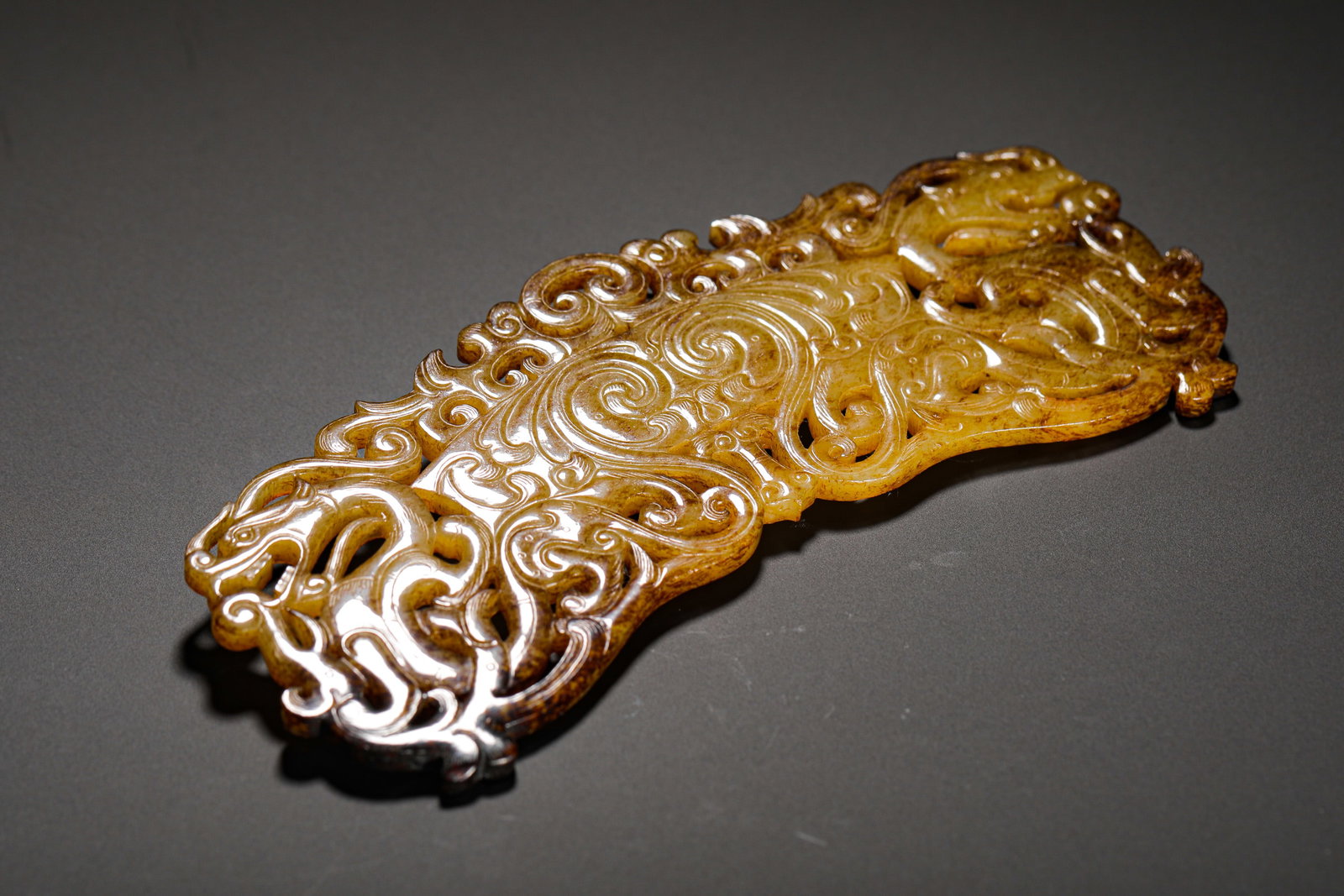 HETIAN JADE DOUBLE DRAGON PENDANTS - 11