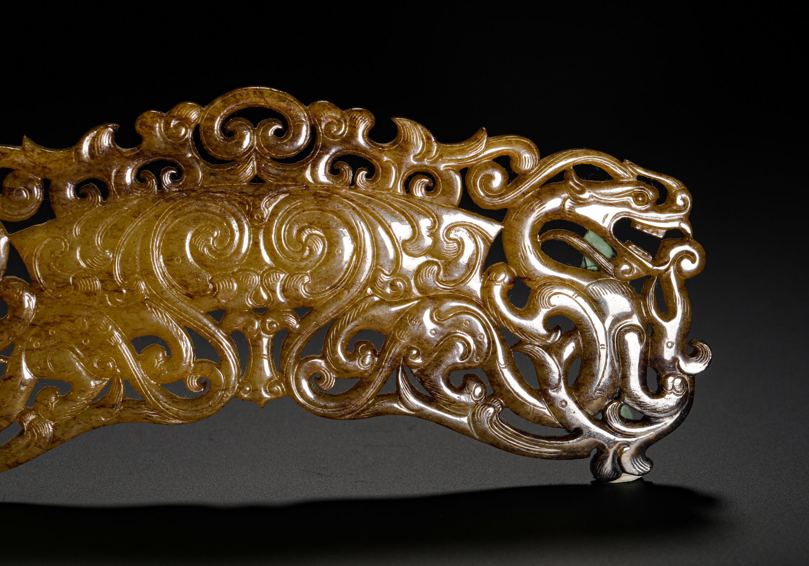 HETIAN JADE DOUBLE DRAGON PENDANTS - 4