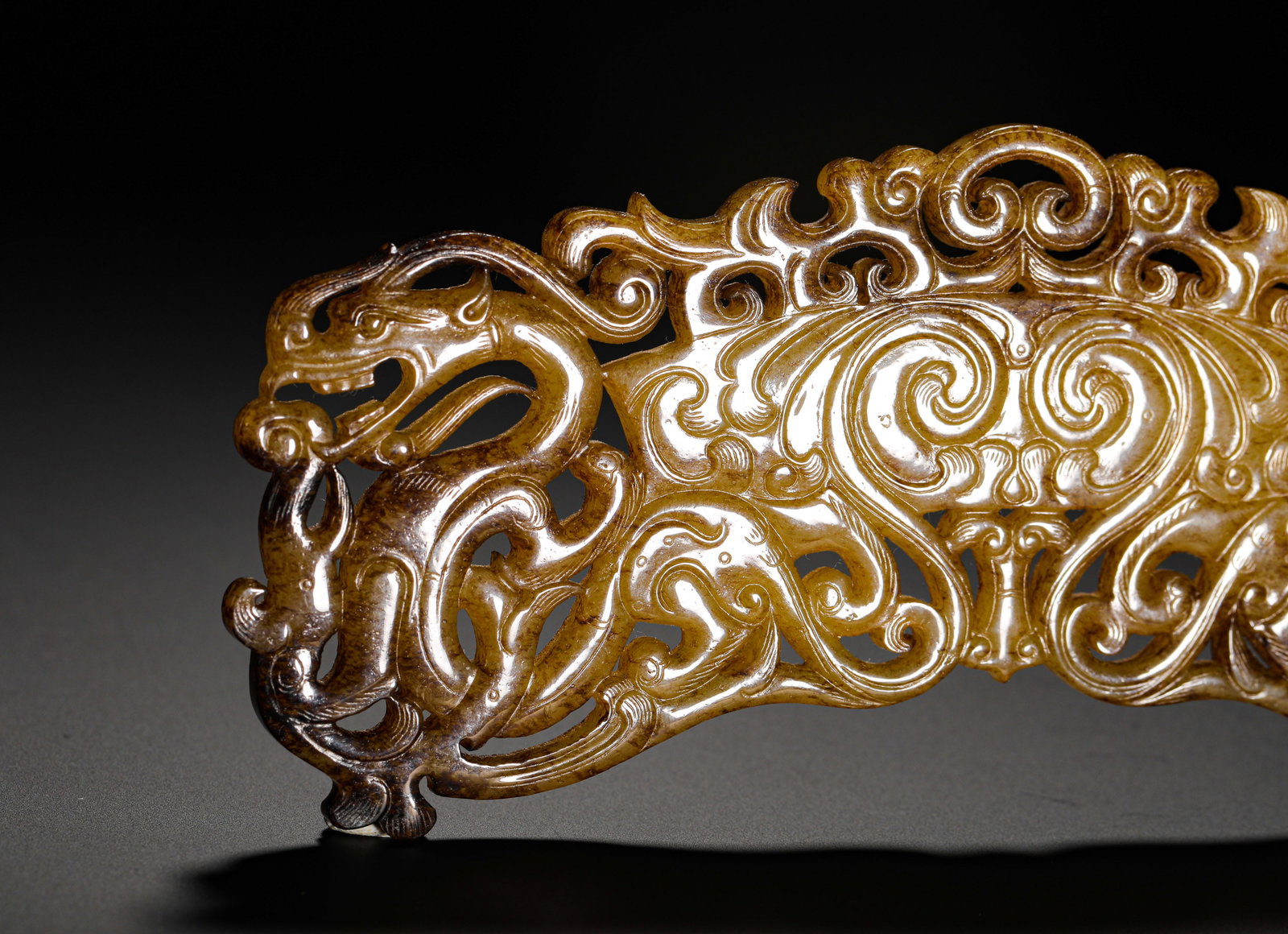 HETIAN JADE DOUBLE DRAGON PENDANTS - 5