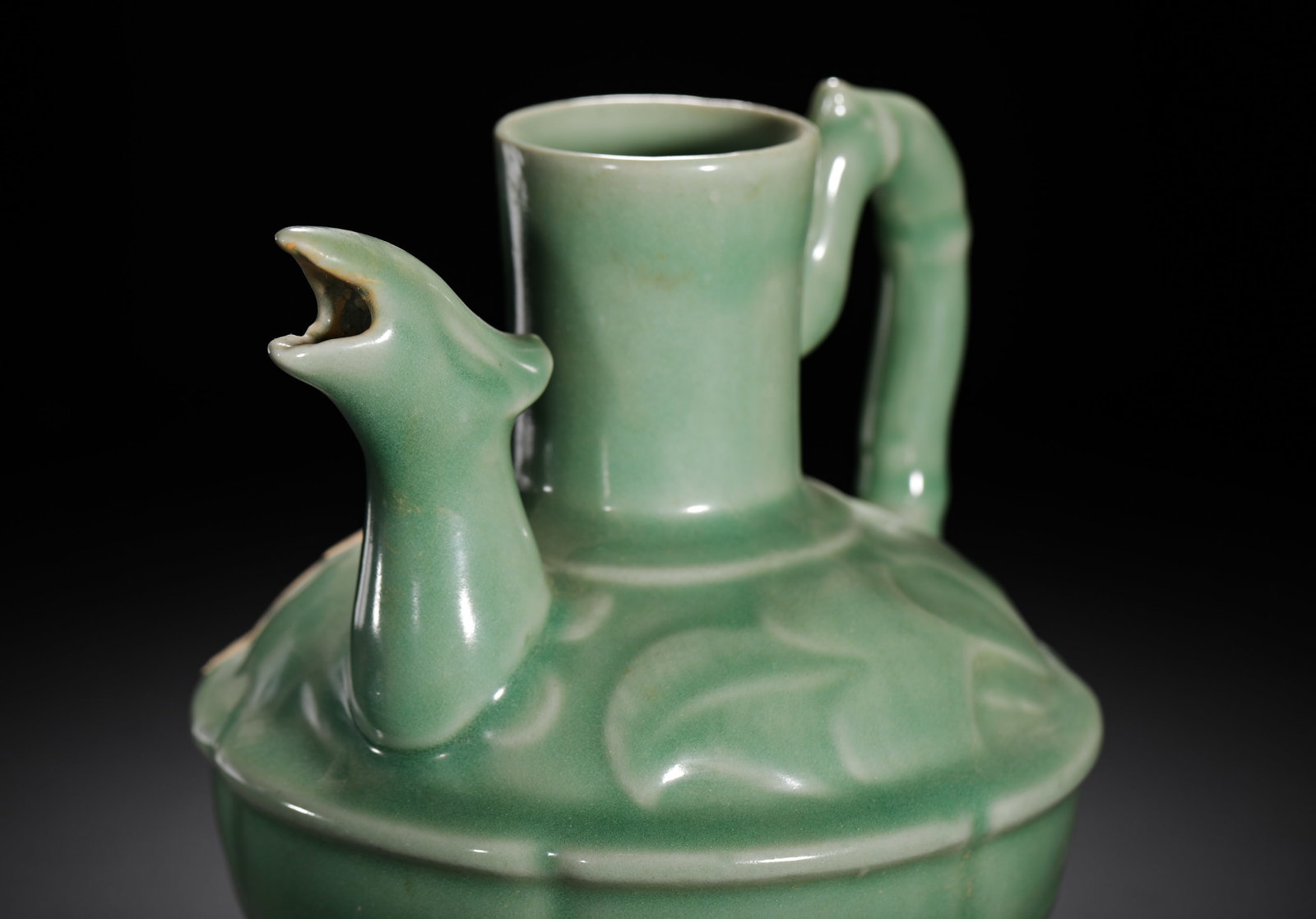 LONGQUAN KILN CELADON PHOENIX HEAD EWER - 4