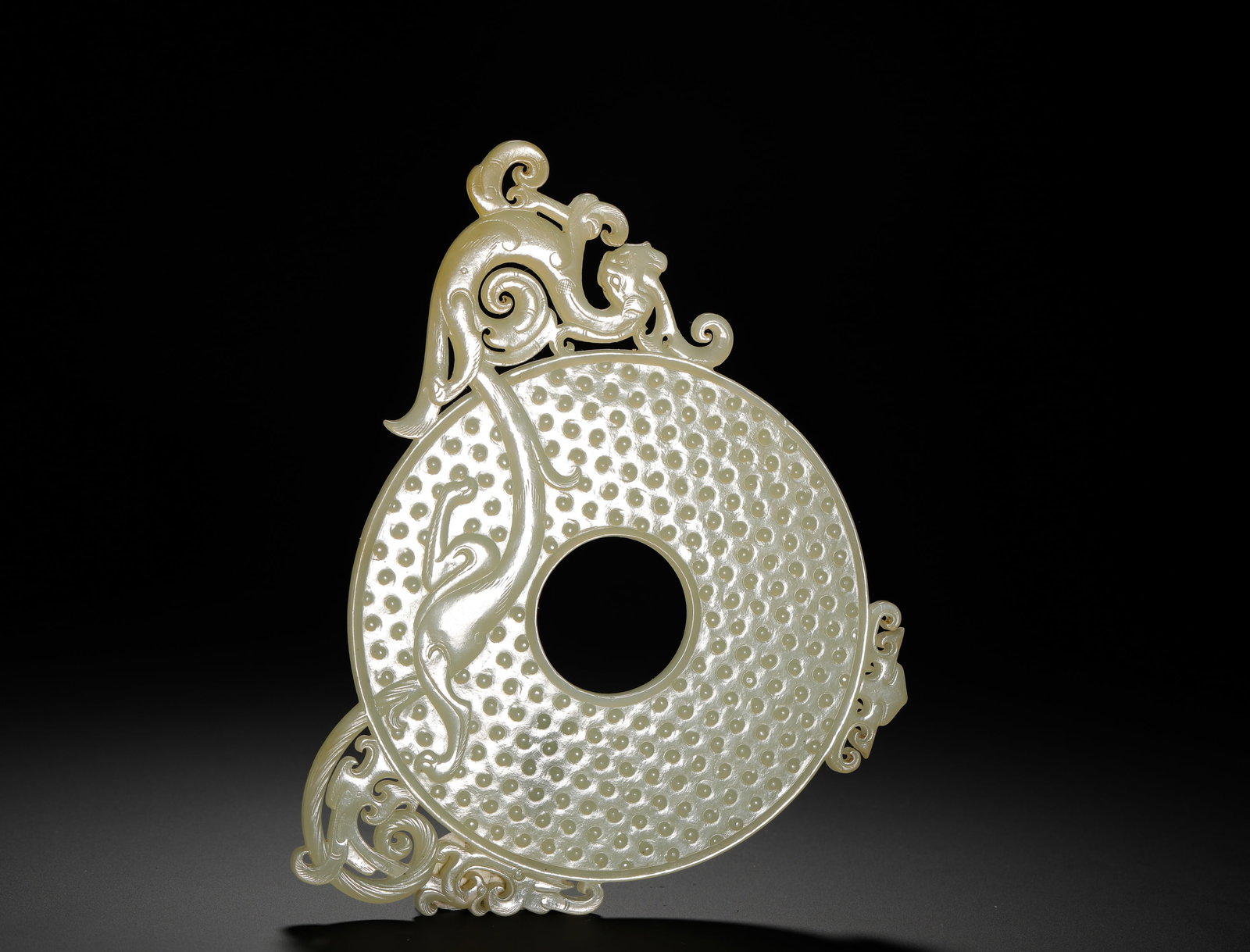 HETIAN WHITE JADE DISC - 5
