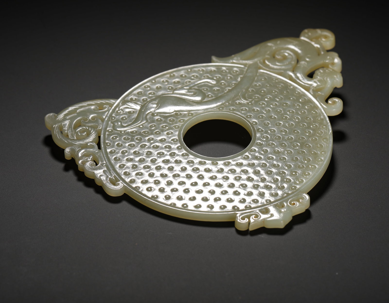 HETIAN WHITE JADE DISC - 9