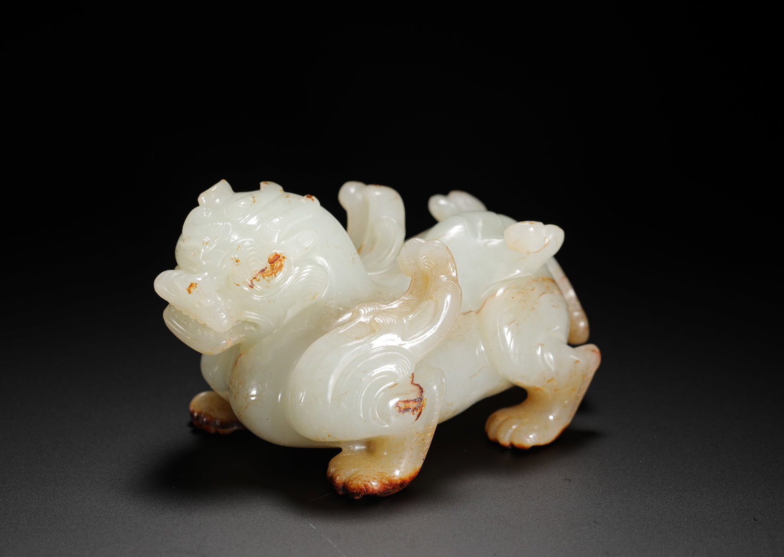 HETIAN JADE AUSPICIOUS BEASTS FOR WARDING OFF EVIL: HETIAN JADE AUSPICIOUS BEASTS FOR WARDING OFF EVIL (6 x 10cm,Weight:340g)